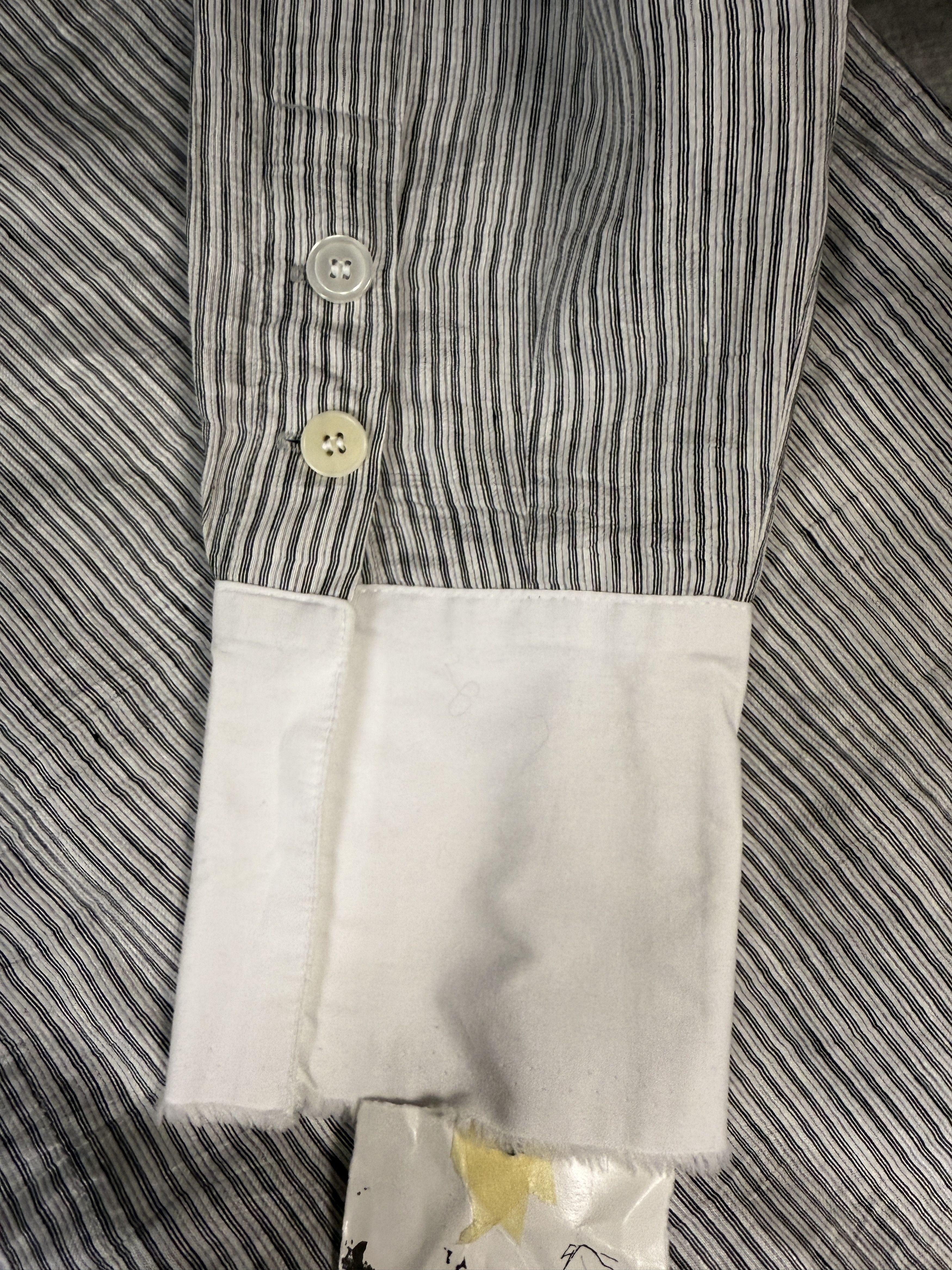 Greg Lauren $1k Greg Lauren Stripe Classic Bib Studio Shirt Size US XL / EU 56 / 4 - 5 Thumbnail