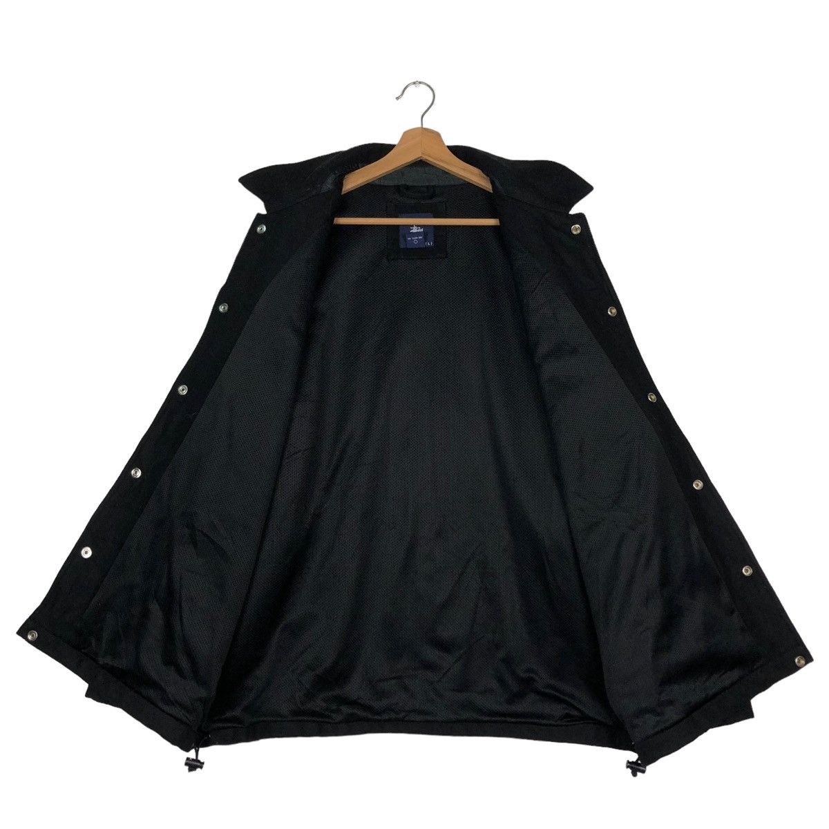 Stussy 🔥VINTAGE STUSSY WOOL JACKET BIKER RICH BLACK Size US L / EU 52-54 / 3 - 13 Thumbnail