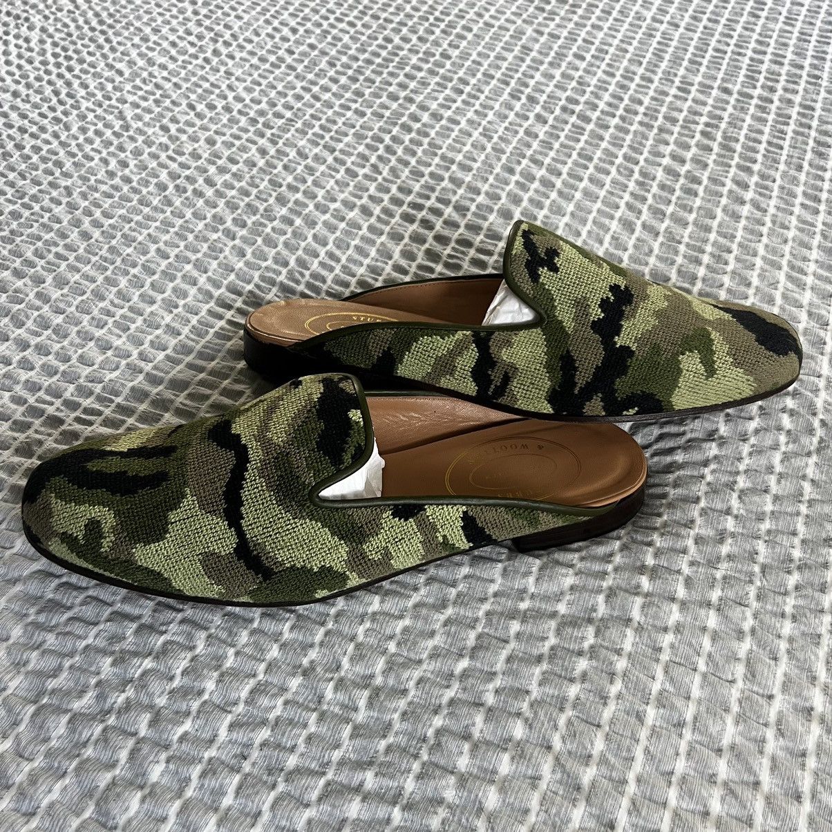 Stubbs & Wootton Stubbs & Wootton Camo Green Needlepoint Mule Size US 13 / EU 46 - 3 Thumbnail