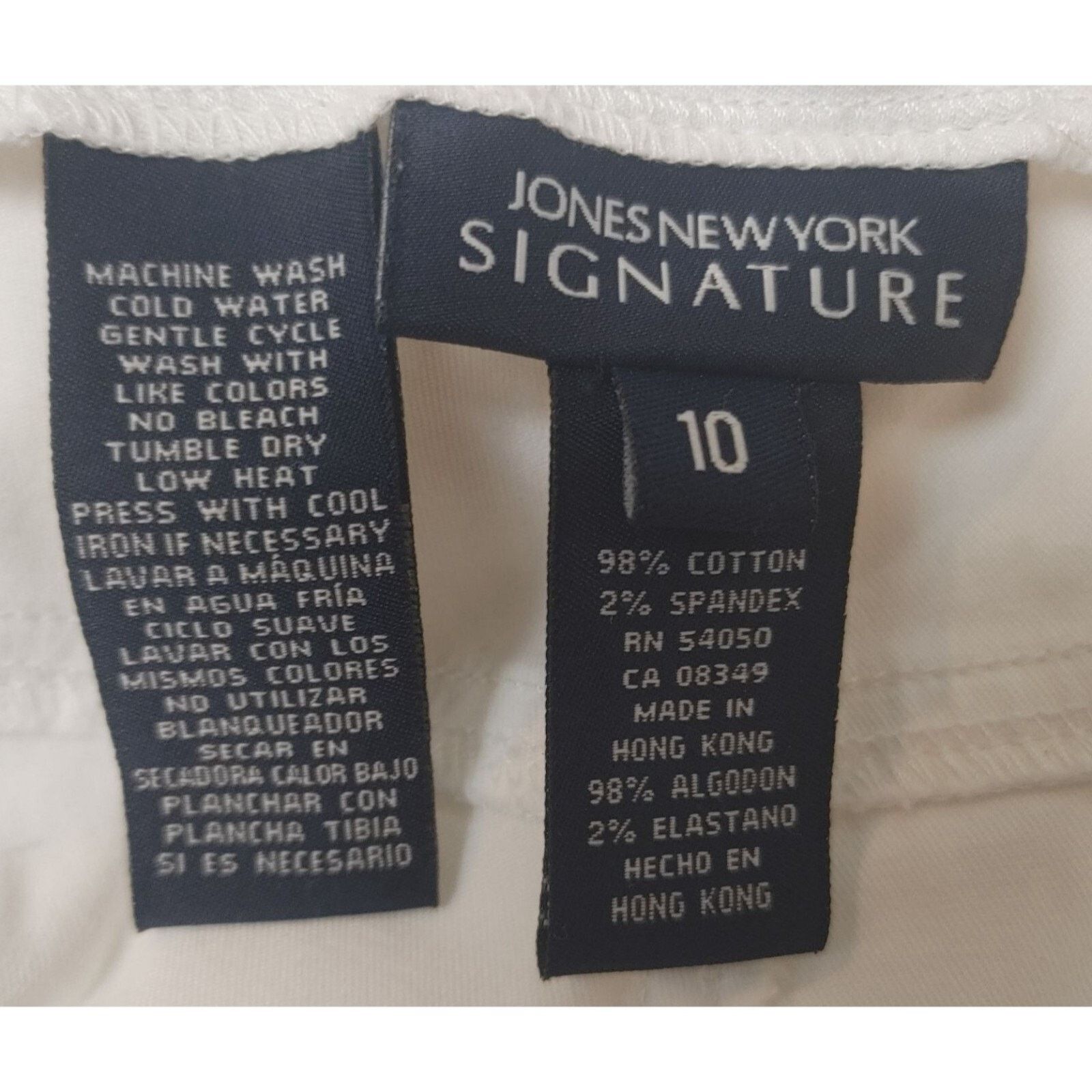 Jones New York Jones NY Signature Women's White Jeans w/Frayed Cuffs 10 Size 32" / US 10 / IT 46 - 2 Thumbnail