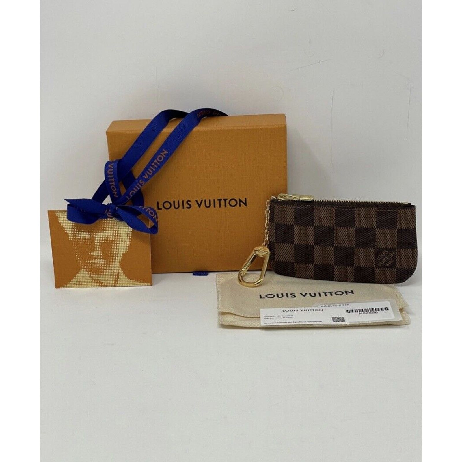 Louis Vuitton NEW LOUIS VUITTON Key Pouch Cles Damier Ebene Coin Card Size ONE SIZE - 2 Thumbnail