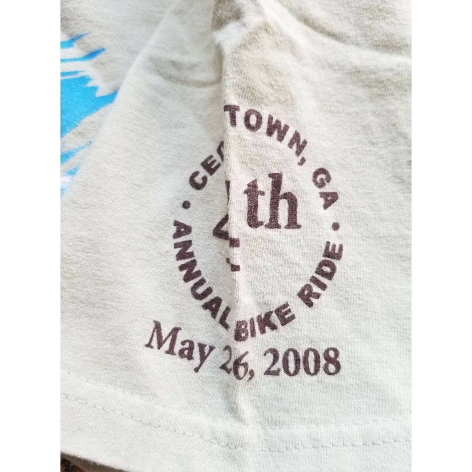 Gildan 2008 Cedartown Georgia GA Bike Ride Graphic Tee, Green, Adult Large, Mens, Double Sided, Retro Size US L / EU 52-54 / 3 - 3 Thumbnail