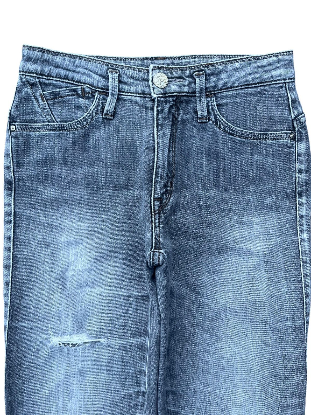 Hysteric Glamour × Japanese Brand × Tornado Mart Vintage Japanese Brand Grey Washed Frayed Leg Flare Jeans Size 25" / US 0 / IT 36 - 3 Thumbnail