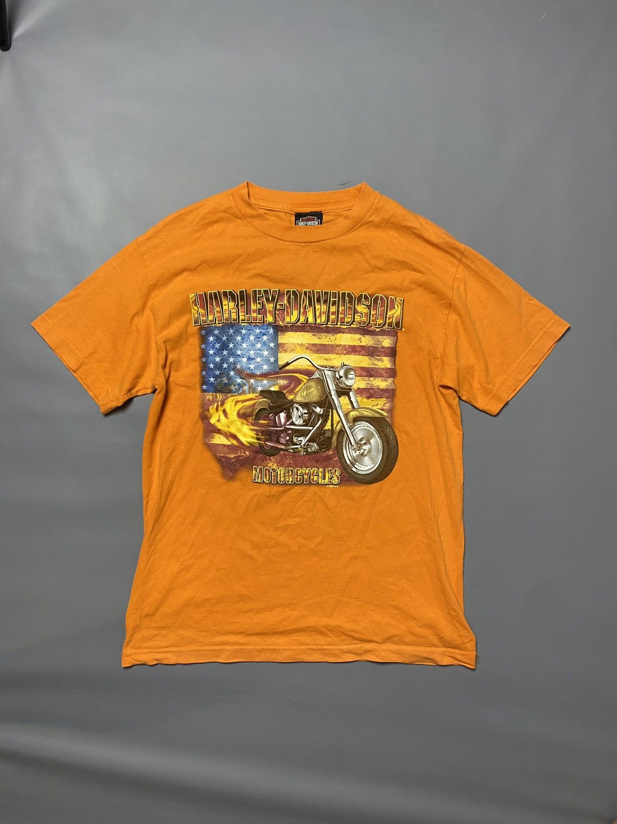 Harley Davidson 2000s Harley Davidson T-Shirt Graphic Print Orange USA Sz M Size US M / EU 48-50 / 2 - 1 Thumbnail