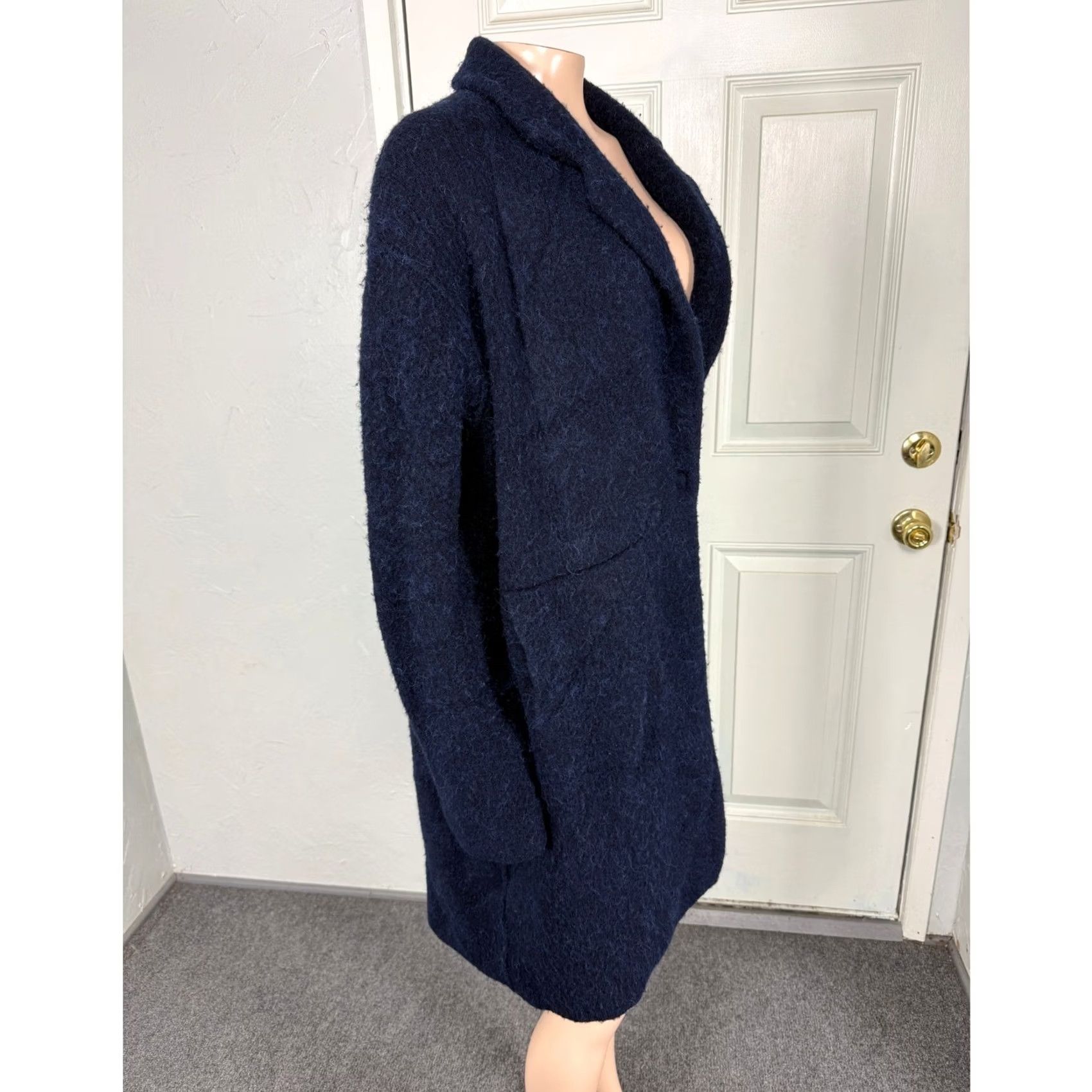 Vince Vince Sweater Womens S Women Cardigan Button jacket Navy Fuzzy Wool Alpaca Collar Size S / US 4 / IT 40 - 5 Thumbnail
