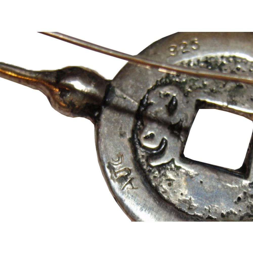 Handmade Chinese Inspired Sterling Silver Coin Earrings Alberto Juan Size ONE SIZE - 5 Thumbnail