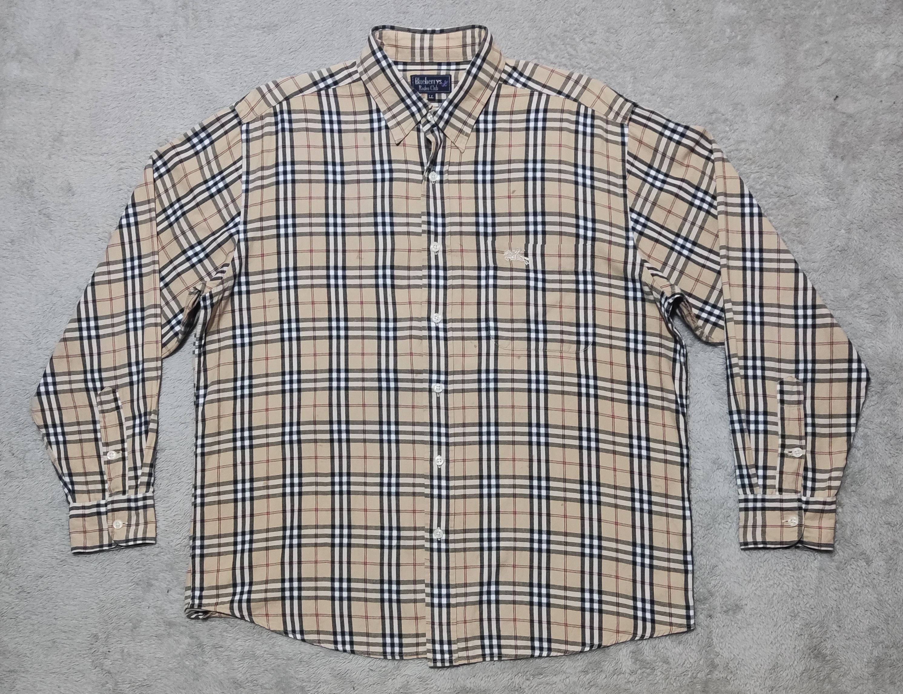 Burberry Vintage 80 Blueberrys Rodeo Club Nova Check Single Stitch Size US L / EU 52-54 / 3 - 1 Thumbnail