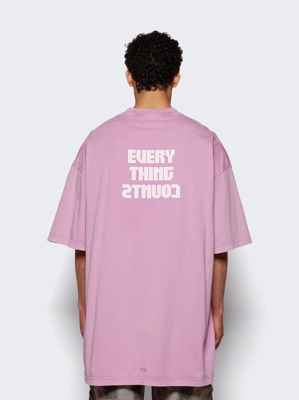 032c o1mle1125 Unisex Point Zero Oversized T-Shirt in Pink Size XXS / US 00 / IT 34 - 4 Thumbnail