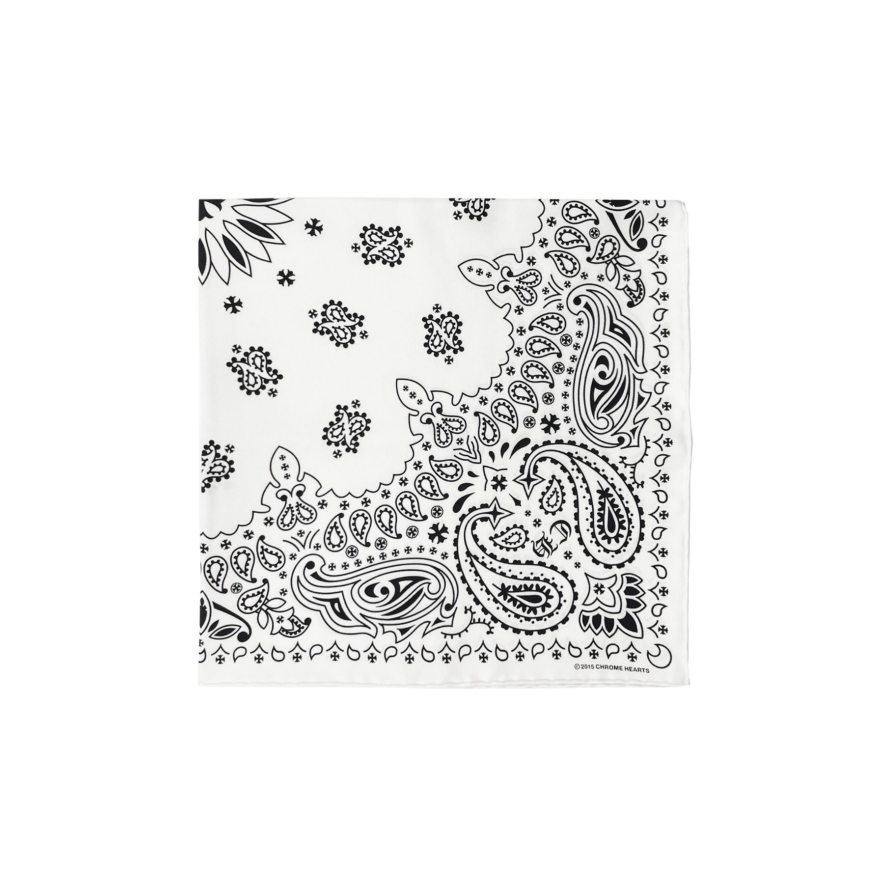 Chrome Hearts Chrome Hearts White Paisley Bandana Silk Scarf Size ONE SIZE - 2 Thumbnail