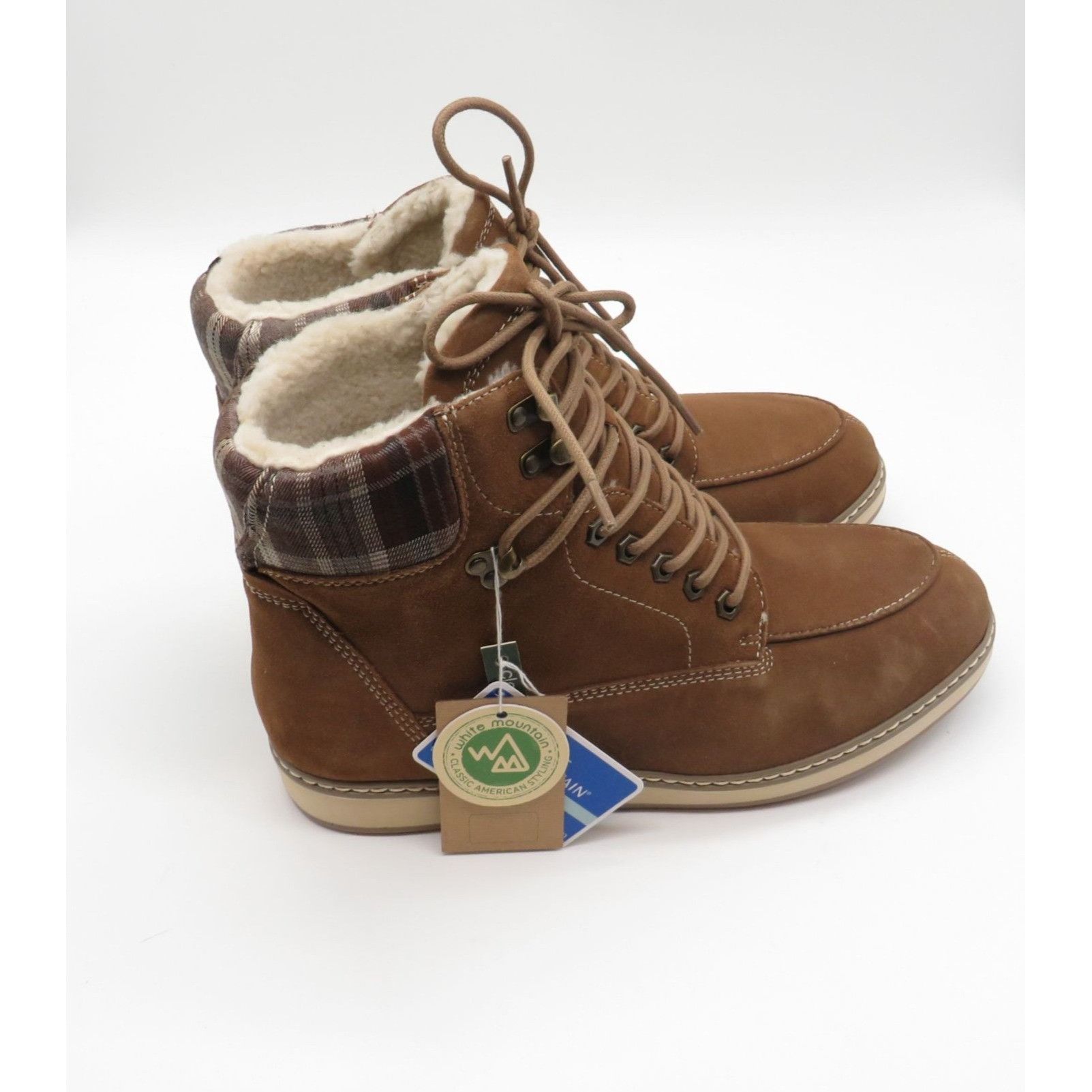 Other White Mountain Brown Plaid High-Top Lace-Up Boots Faux Fur L Size US 11 / IT 41 - 1 Thumbnail