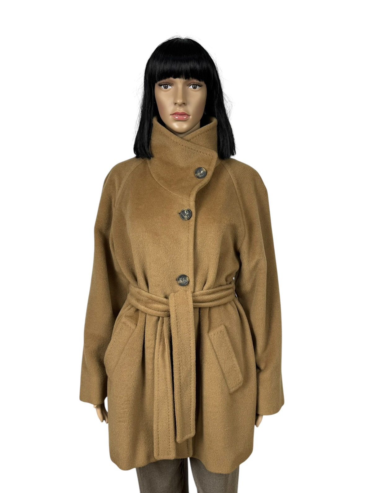 Marella Marella Wool-Cashmere Belted Coat Mock Neck size US8 IT44 Size M / US 6-8 / IT 42-44 - 1 Thumbnail