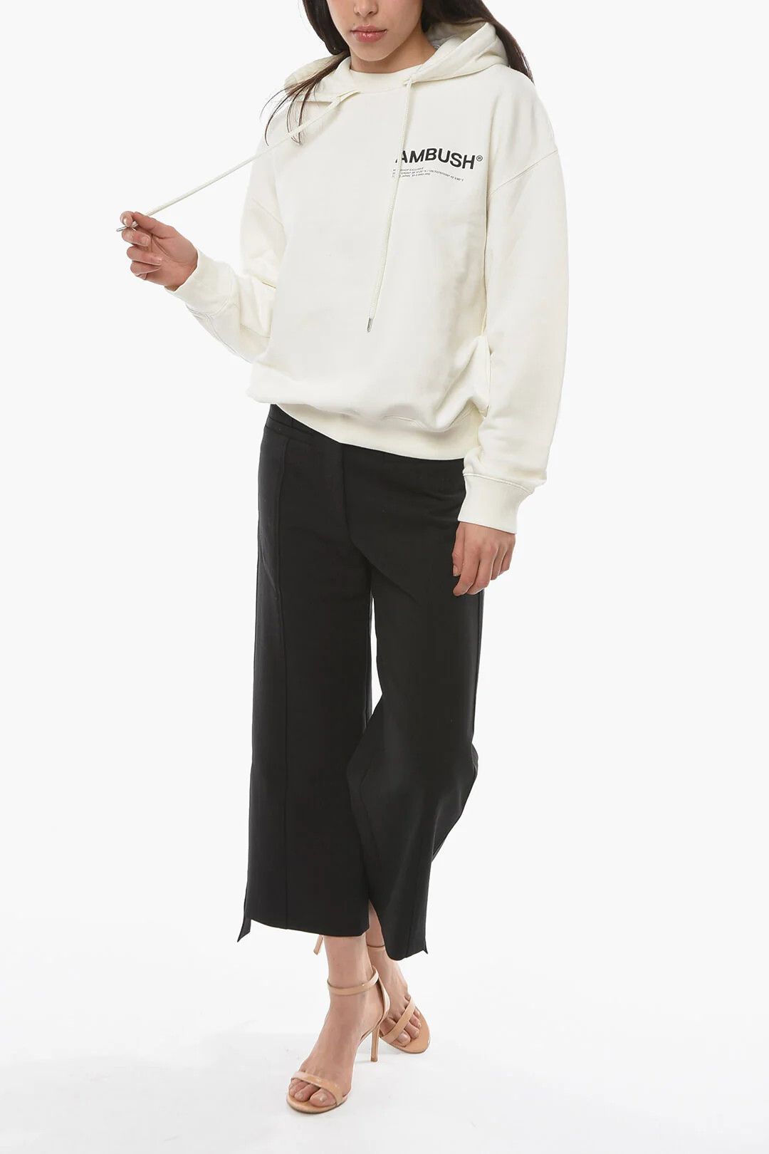 Ambush Design og1mm0426 Cotton Fleece Hoodie in White Size XXL / US 16-18 / IT 52-54 - 4 Thumbnail
