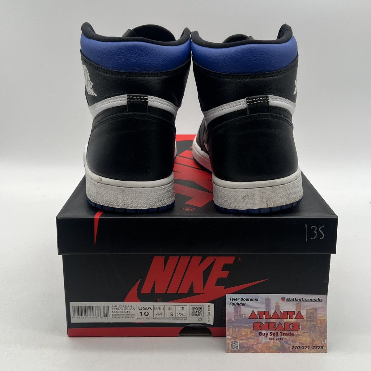 Nike Air Jordan 1 high Royal toe Size US 10 / EU 43 - 3 Thumbnail