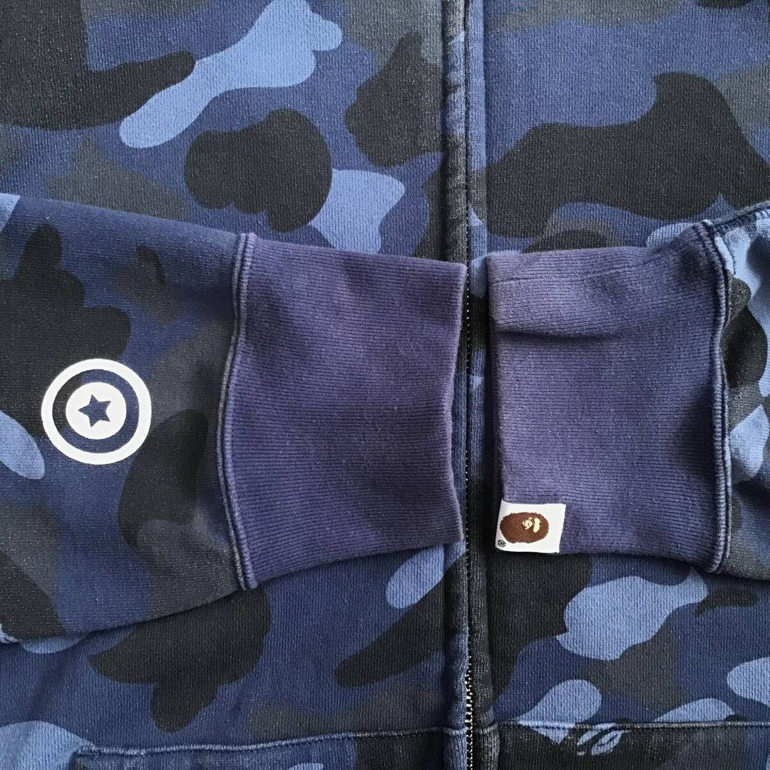 Bape BAPE WGM Shark Full Zip Hoodie blue camo a bathing ape Size US XL / EU 56 / 4 - 7 Thumbnail