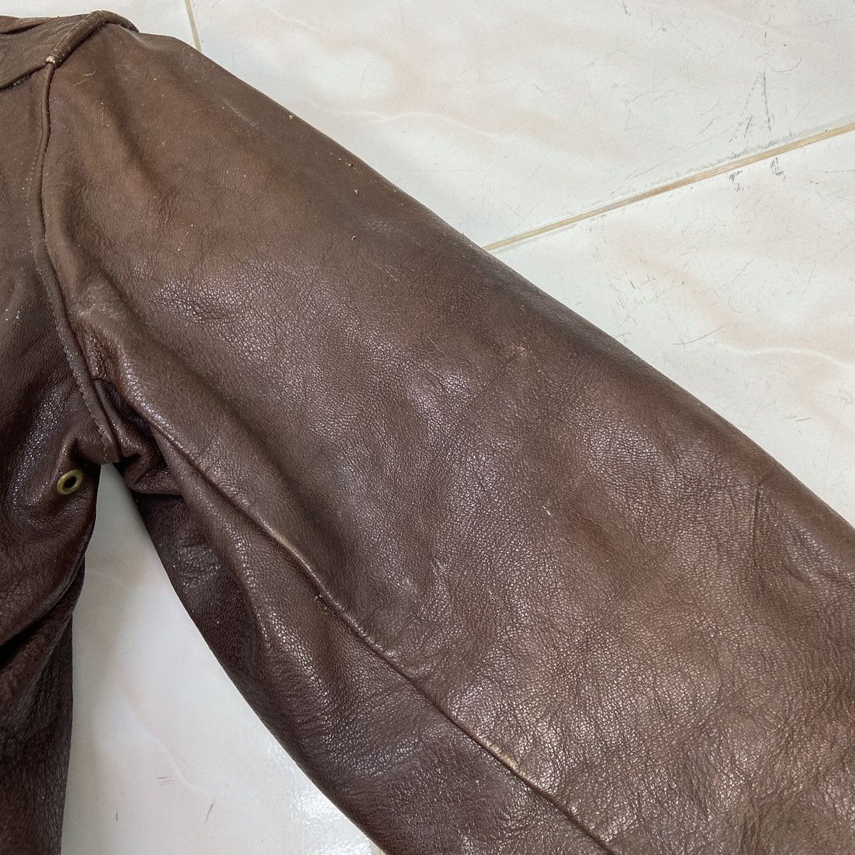 Genuine Leather Vtg Type A-2 San Francisco Aviation Sun Faded Leather Jacket Size US S / EU 44-46 / 1 - 7 Thumbnail