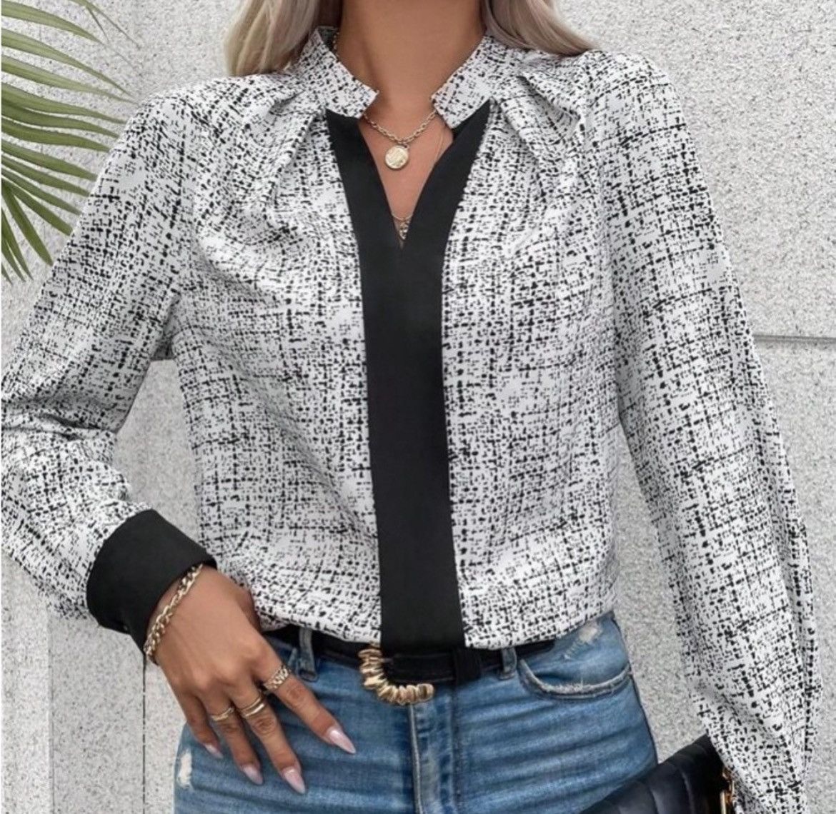 Designer × Other Nwt, Lavishly Paris Women’s Notched Blouse Size M / US 6-8 / IT 42-44 - 7 Thumbnail