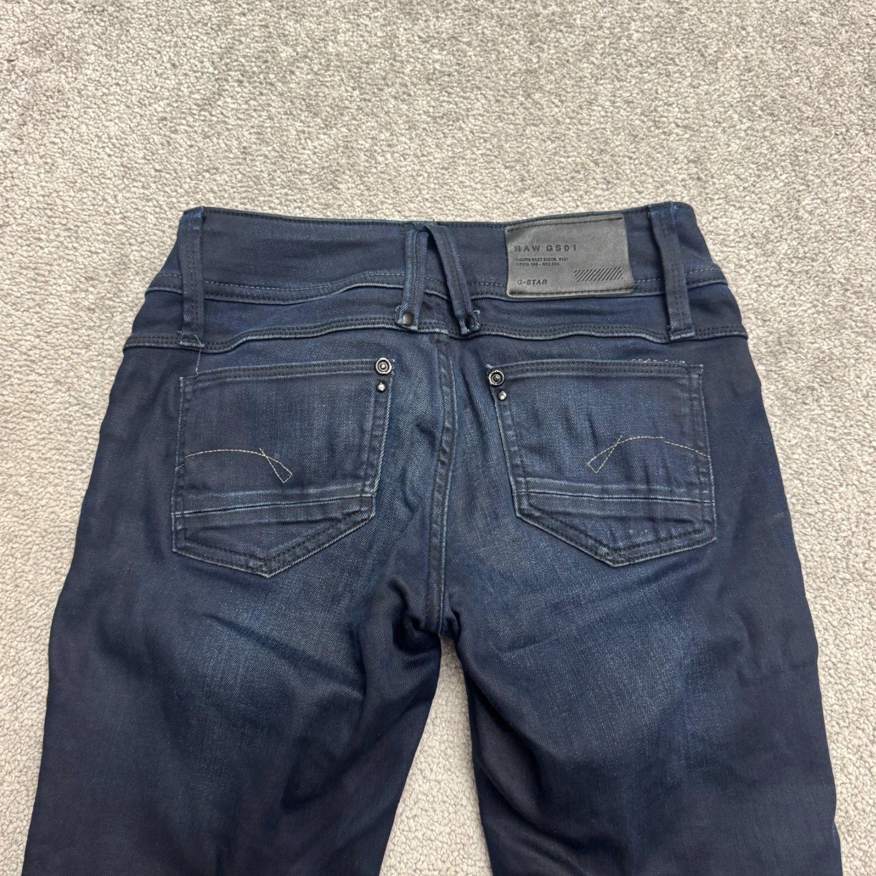 G-Star G-STAR RAW Lyn Skinny Jeans Womens 25x30 Denim Blue Dark Wash Mid Rise Stretch Slim Jeans Women 25 Inseam 31 Belt Loops Pockets Size 42" / US 20 - 4 Thumbnail