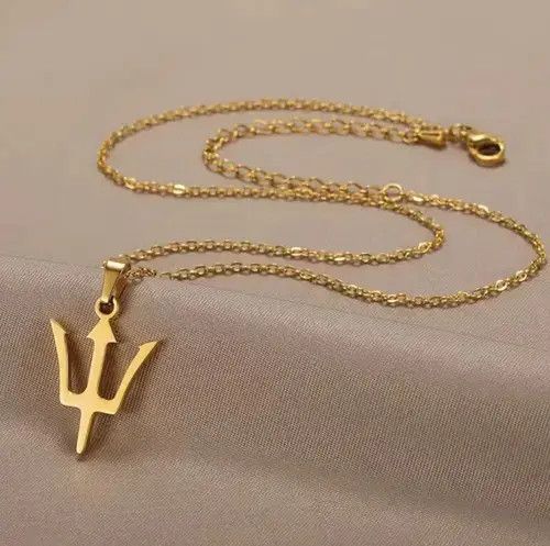 Jewelry Greek Trident Pendant Necklace Size ONE SIZE - 3 Thumbnail
