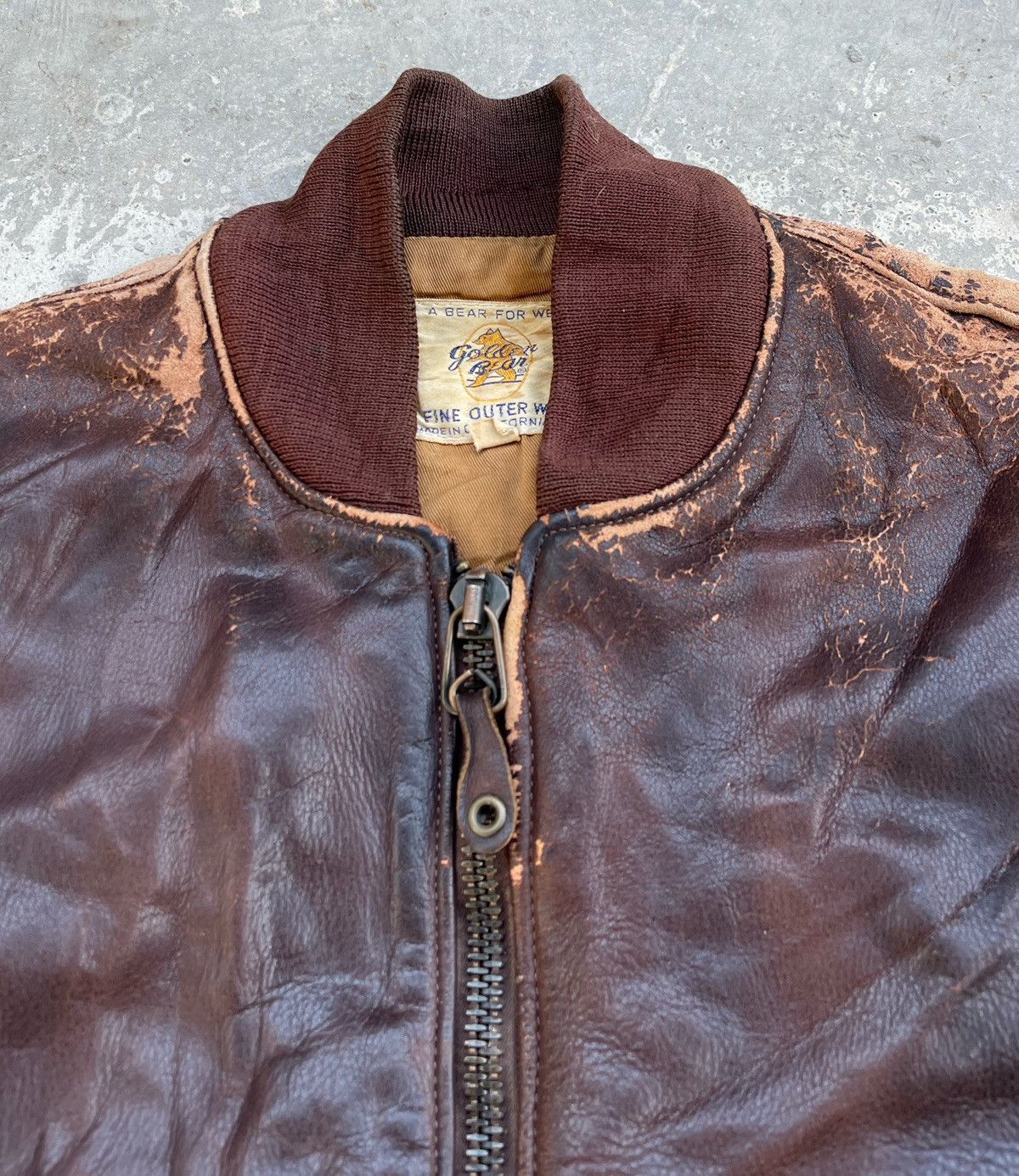 Golden Bear 🔥Vintage Golden Bear Genuine Leather Flight Bomber Jacket Size US M / EU 48-50 / 2 - 7 Thumbnail