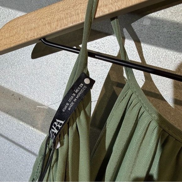Zara NWT Zara Olive Green Maxi Dress Small S Size S / US 4 / IT 40 - 3 Thumbnail