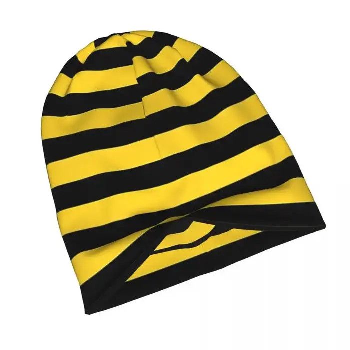 Vintage Yellow And Black Honey Bee Stripes Thin Skullies Beanies Size ONE SIZE - 3 Thumbnail