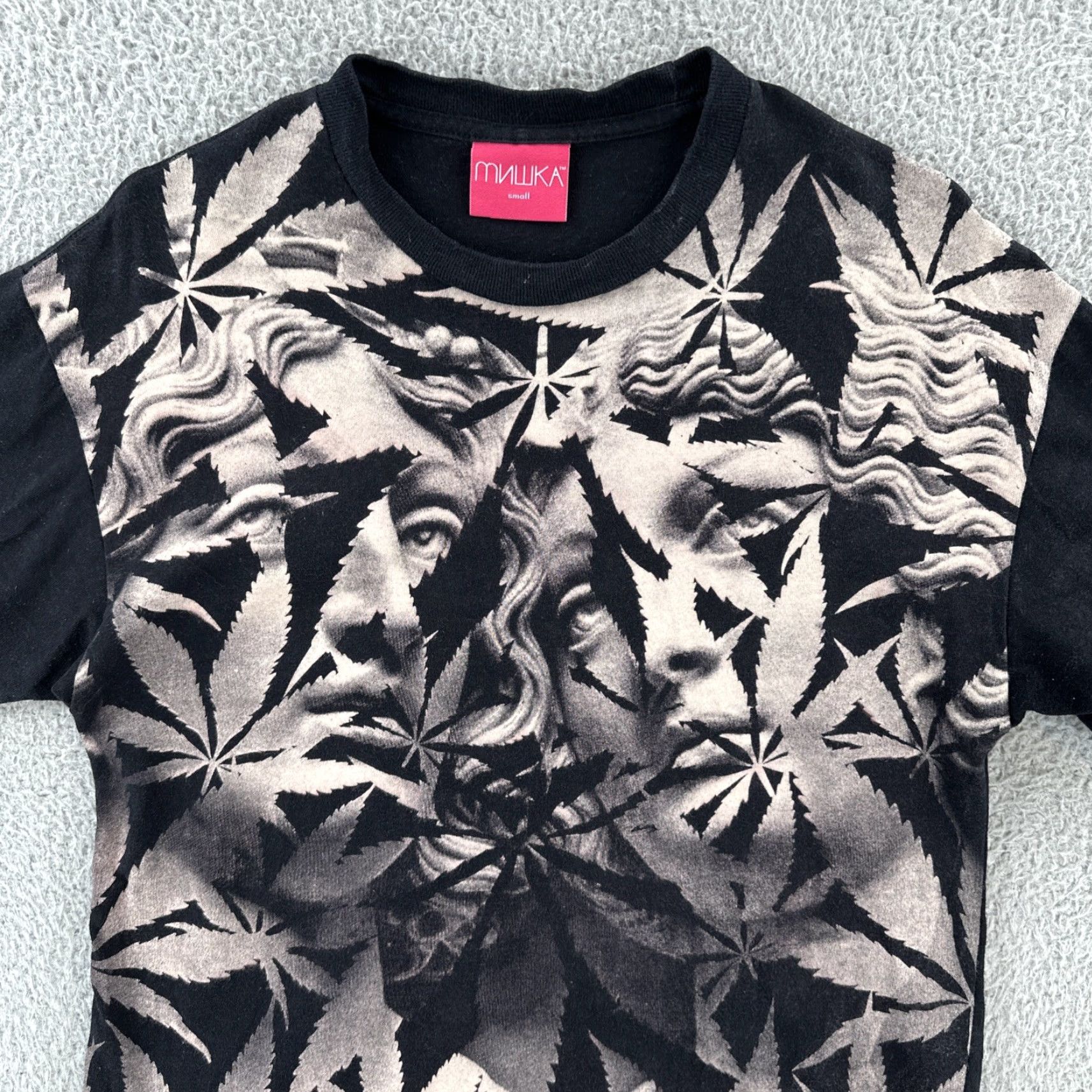 Vintage MNWKA Mishka NYC Men’s T-Shirt Black Graphic Print Cannabis Art Crew Neck Short Sleeve Size S Mens Size US S / EU 44-46 / 1 - 5 Thumbnail