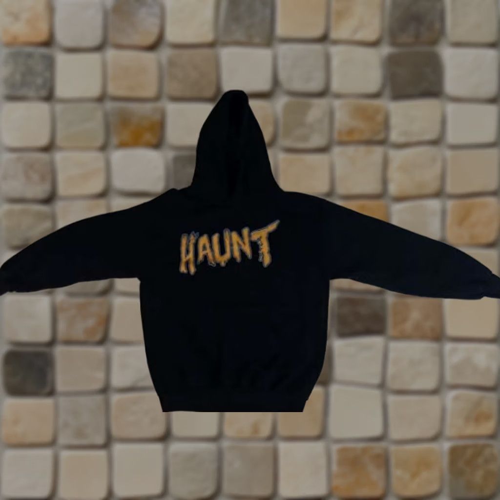 Gildan VINTAGE Haunt Scarecrow Cedar Point Theme Ride Hooded Sweatshirt M Black Gildan Cotton Blend Canvas Women Roller Coaster 2000s Size M / US 6-8 / IT 42-44 - 1 Thumbnail