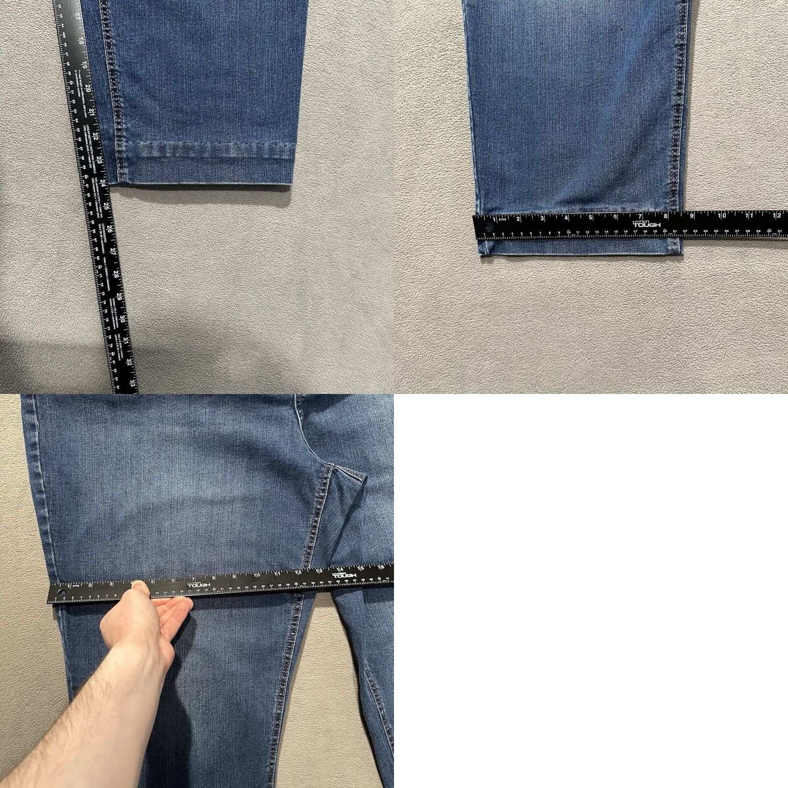 Vintage Terra & Sky Womens Jeans 24W Petite Blue Denim Straight Leg EUC Size 42" / US 20 - 8 Thumbnail