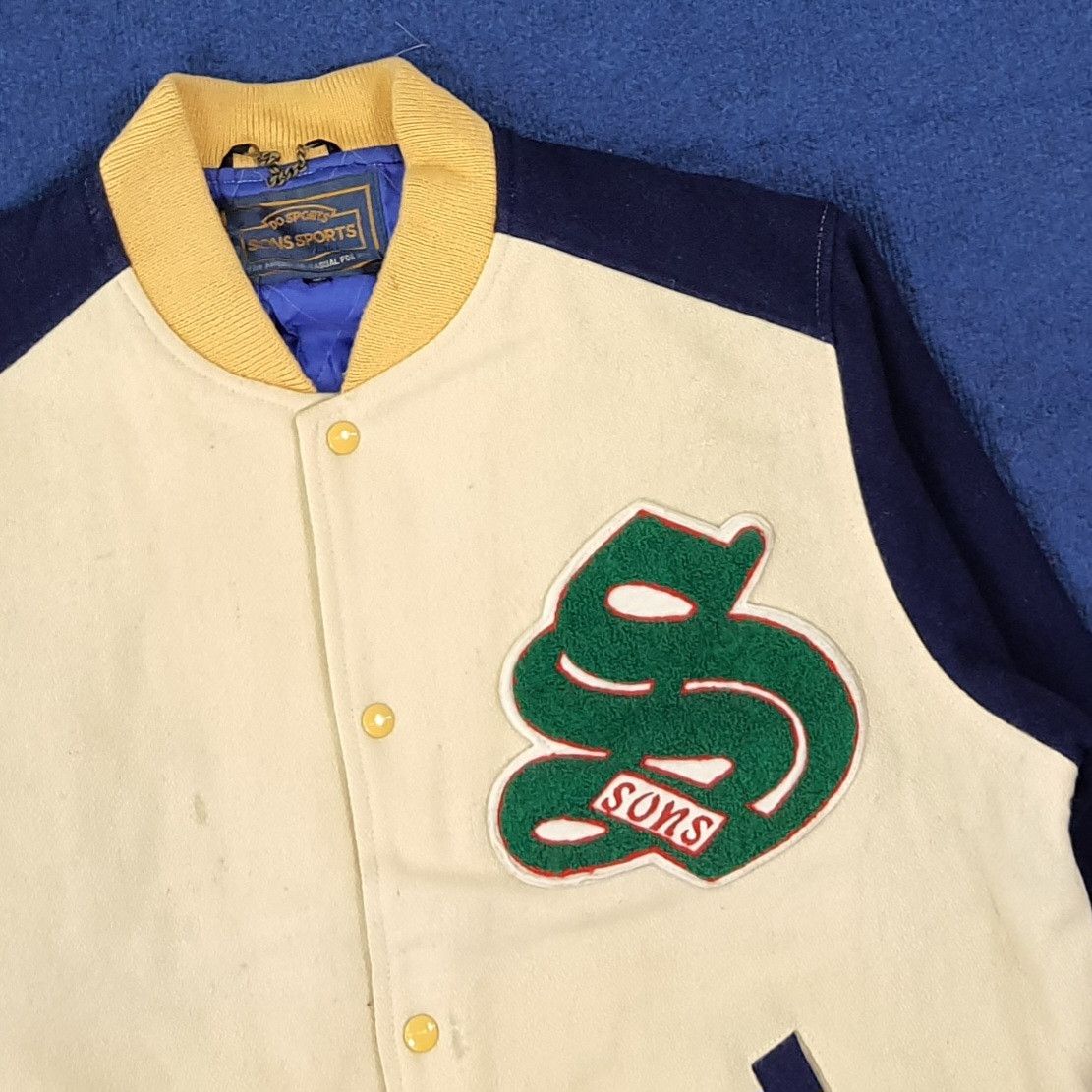 &SONS Vintage Varsity SONS Custom Skull Logo Jacket C275N25 Size US XL / EU 56 / 4 - 3 Thumbnail