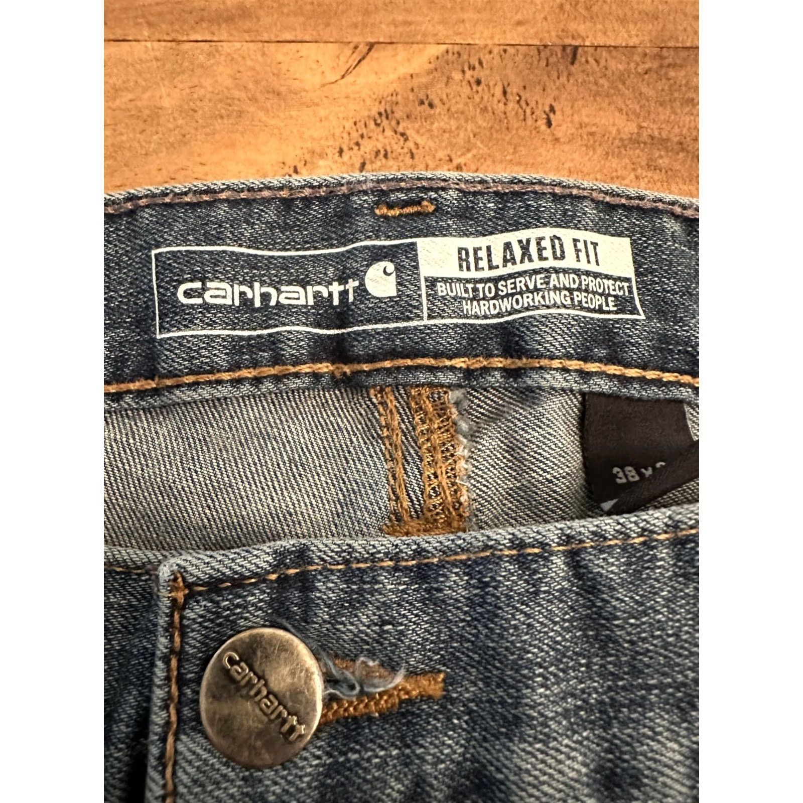 Carhartt Carhartt Jeans 38x30 Relaxed Fit Jeans Straight Leg Blue Denim Men Cotton Denim 5-Pocket American Classic Work Jeans Size US 38 / EU 54 - 3 Thumbnail