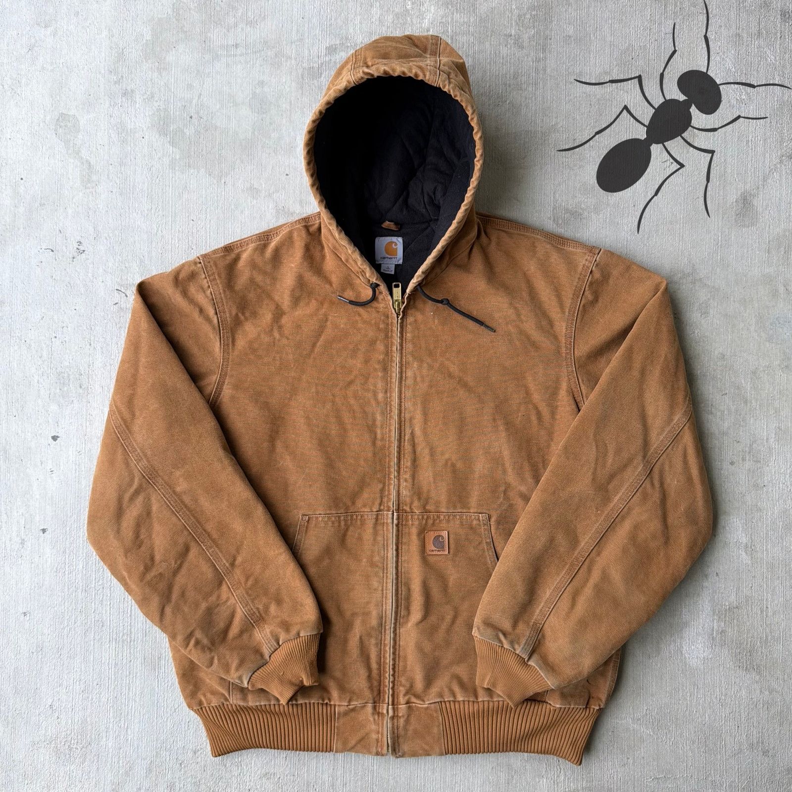 Carhartt × Vintage Carhartt J130 brown hooded work wear jacket Size US L / EU 52-54 / 3 - 1 Thumbnail