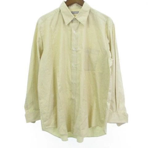 Comme des Garcons Homme Shirt Dress Cuff-type Long Sleeve Cotton Button Yellow Beige Size US L / EU 52-54 / 3 - 1 Thumbnail