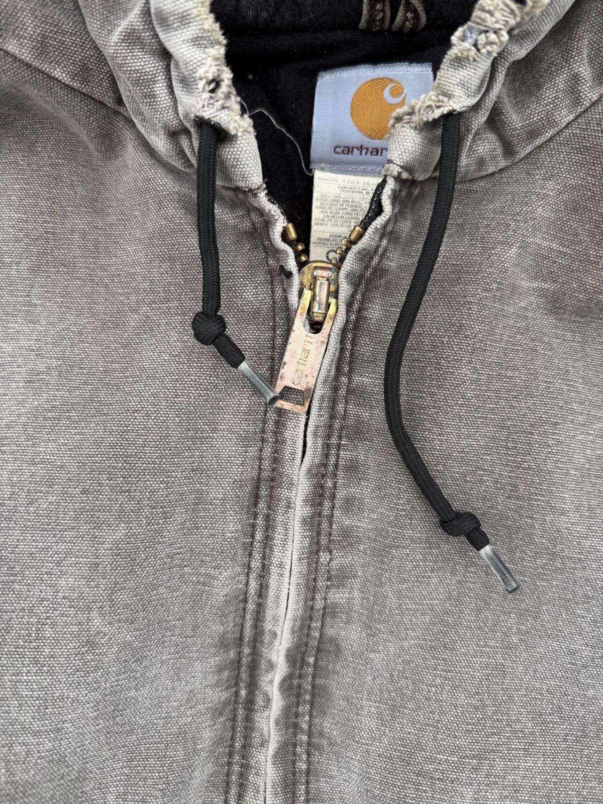 Carhartt × Vintage Vintage 90s Carhartt Hooded Jacket Size XL Greyish Brown Size US XL / EU 56 / 4 - 4 Thumbnail