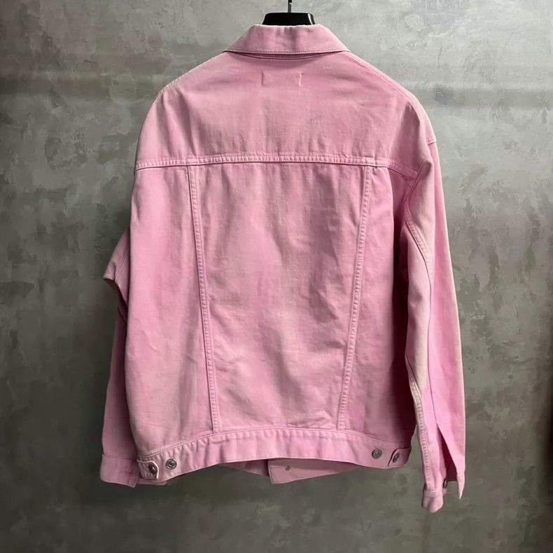 Balenciaga Balenciaga Pink solid front Logo monogrammed denim jacket Size US S / EU 44-46 / 1 - 2 Thumbnail
