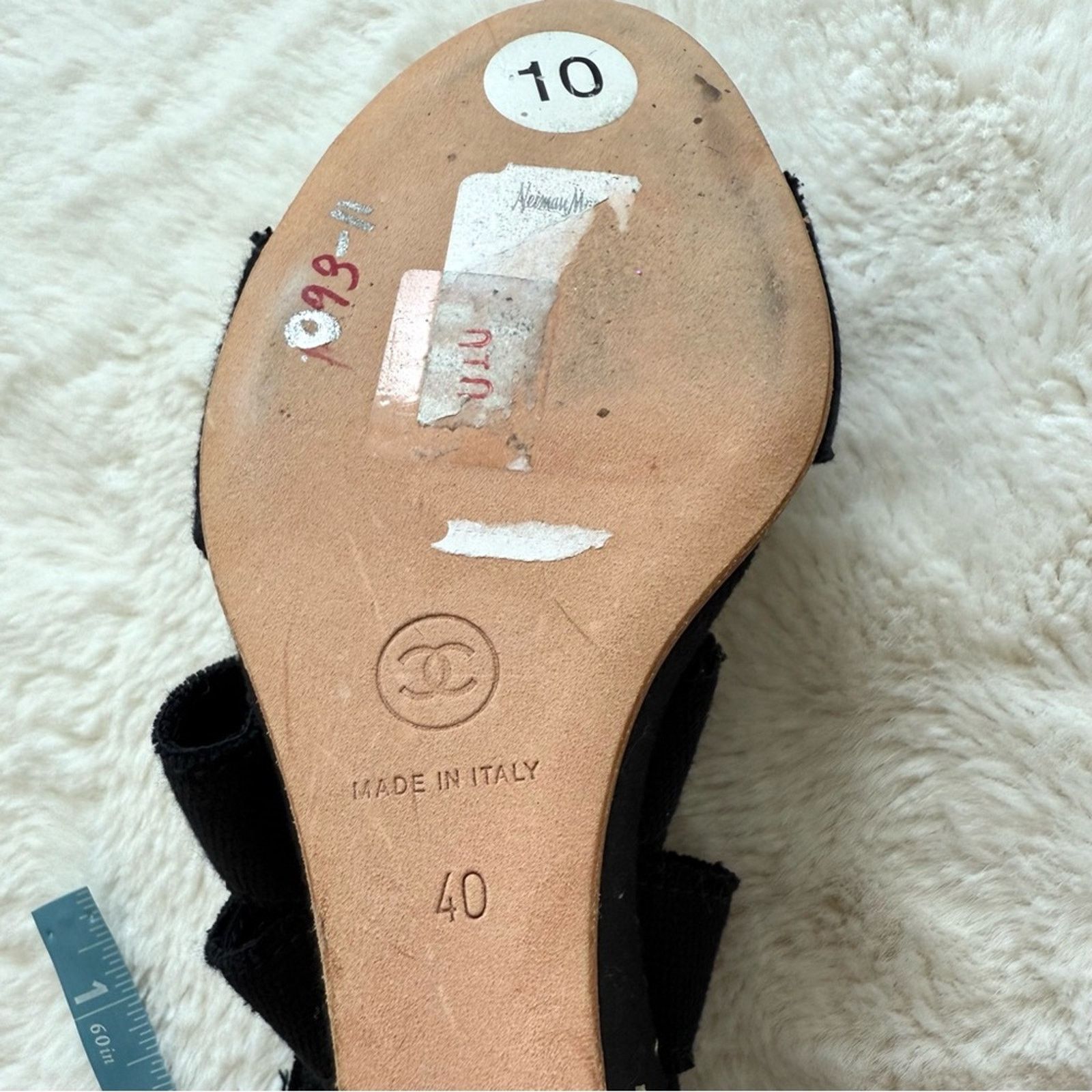 Chanel CHANEL Authentic Canvas Black Wedges Size 40 EU or 10 US Size US 10 / IT 40 - 5 Thumbnail