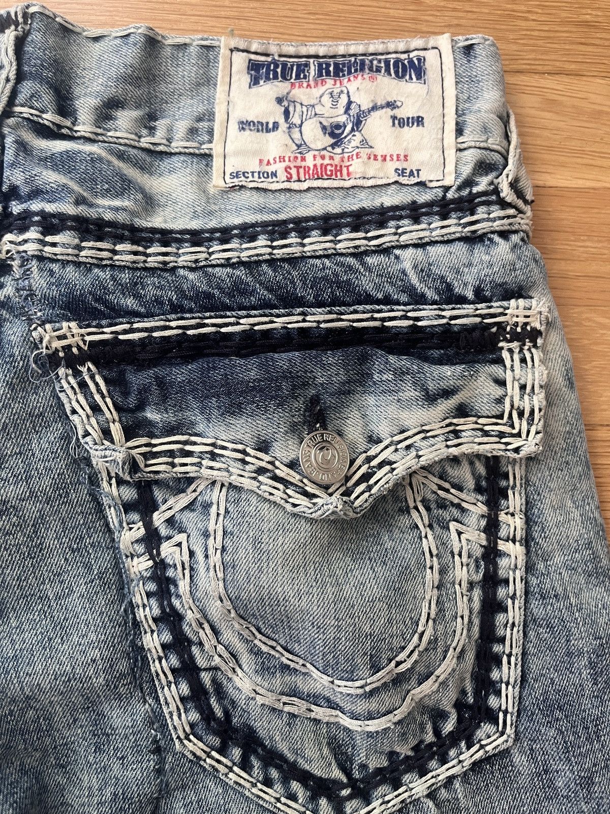 True Religion True Religion Acid Wash “Distressed” Rare Jeans Size US 32 / EU 48 - 3 Thumbnail