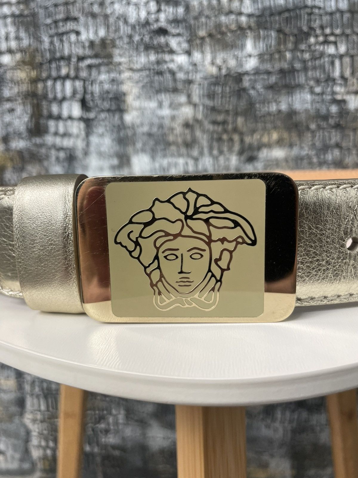 Versace Versace Medusa Buckle Leather Belt Size ONE SIZE - 5 Thumbnail