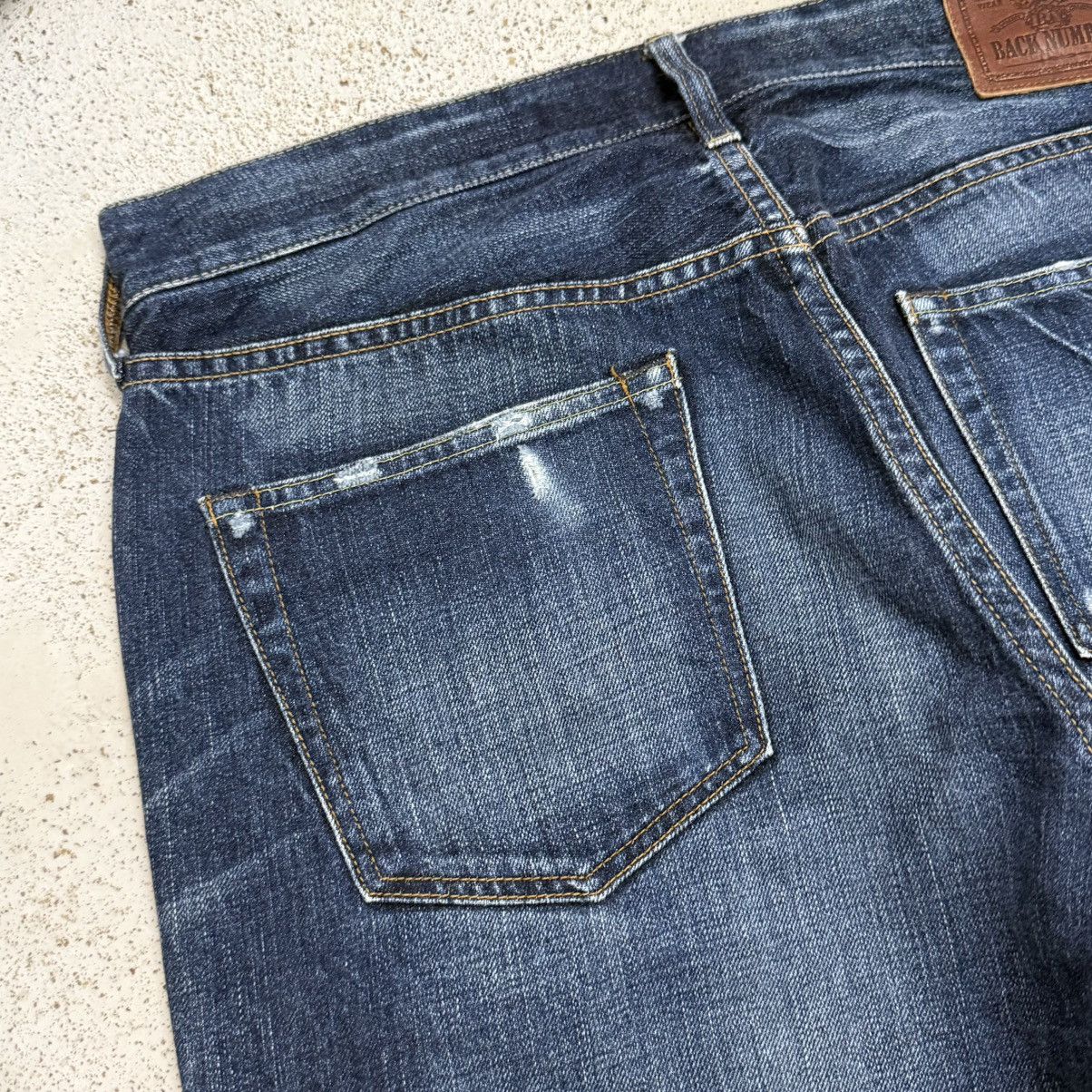 Japanese Brand Y2K Back Number No2 Whisker Relaxed Straight Denim Pants Size US 33 - 14 Thumbnail