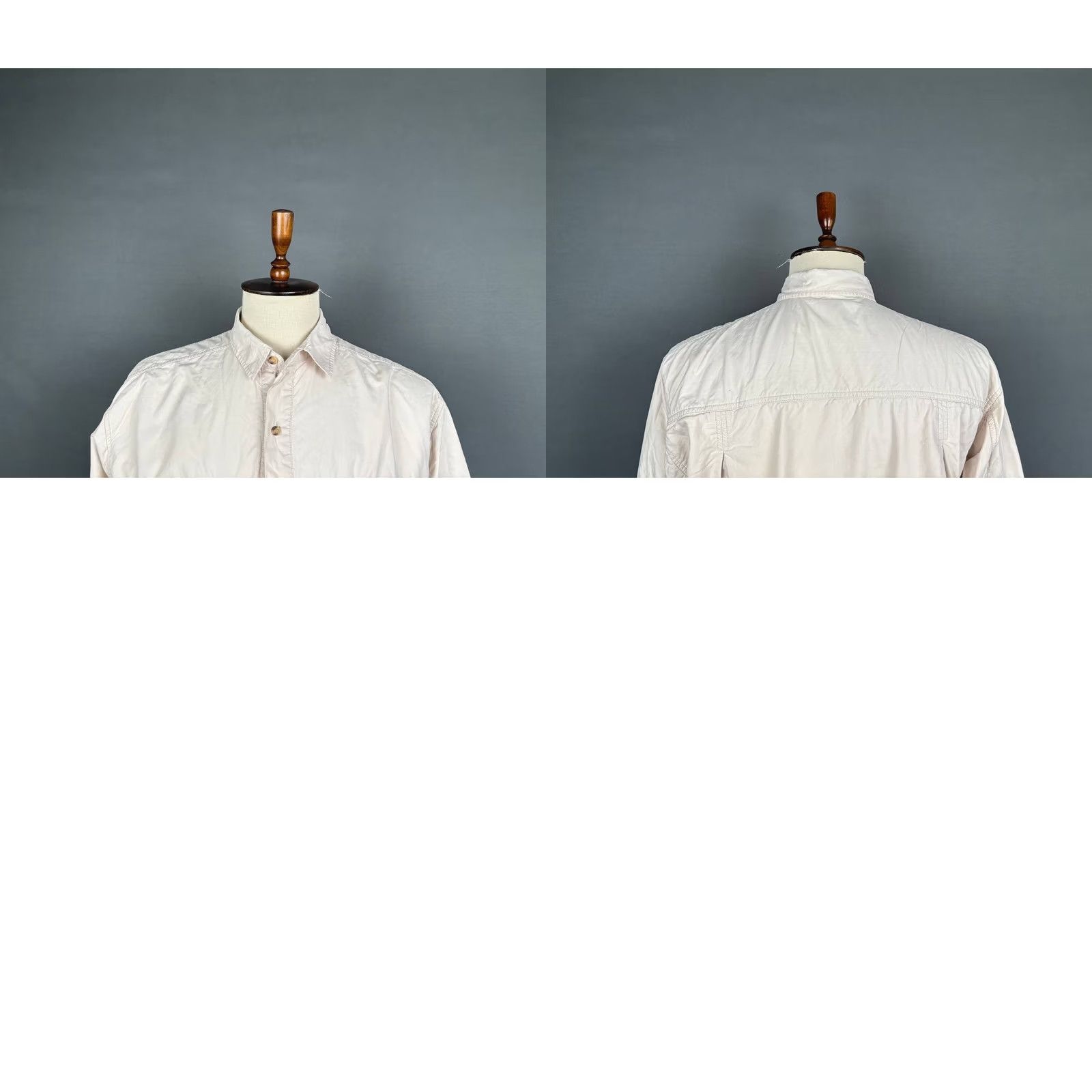 Camel Camel Shirt Men XL Ivory Cotton Long Sleeve Front Pocket Casual Button-Up Travel Line Modern Outdoor Size US XL / EU 56 / 4 - 8 Thumbnail