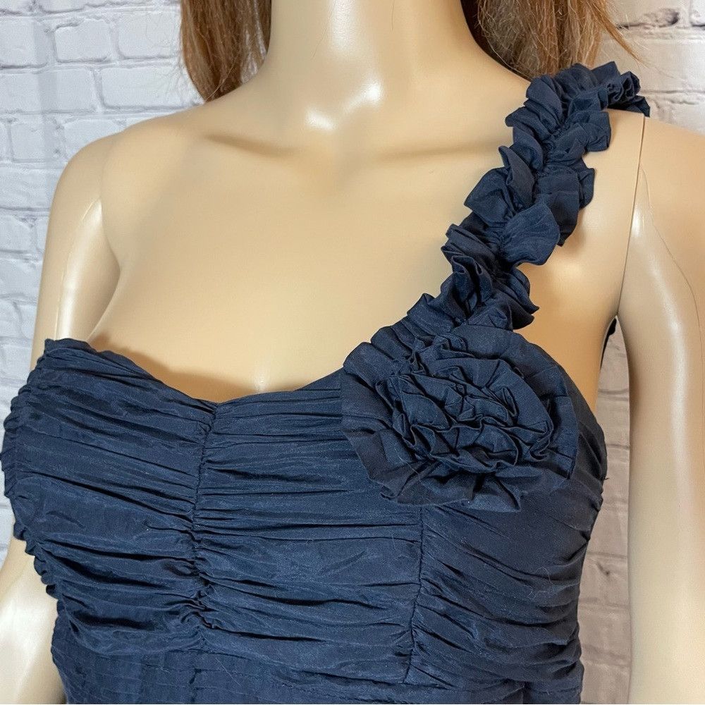 Other Miss Minuet Cotton Silk One Shoulder Blue Mini Dress Size S Size S / US 4 / IT 40 - 4 Thumbnail