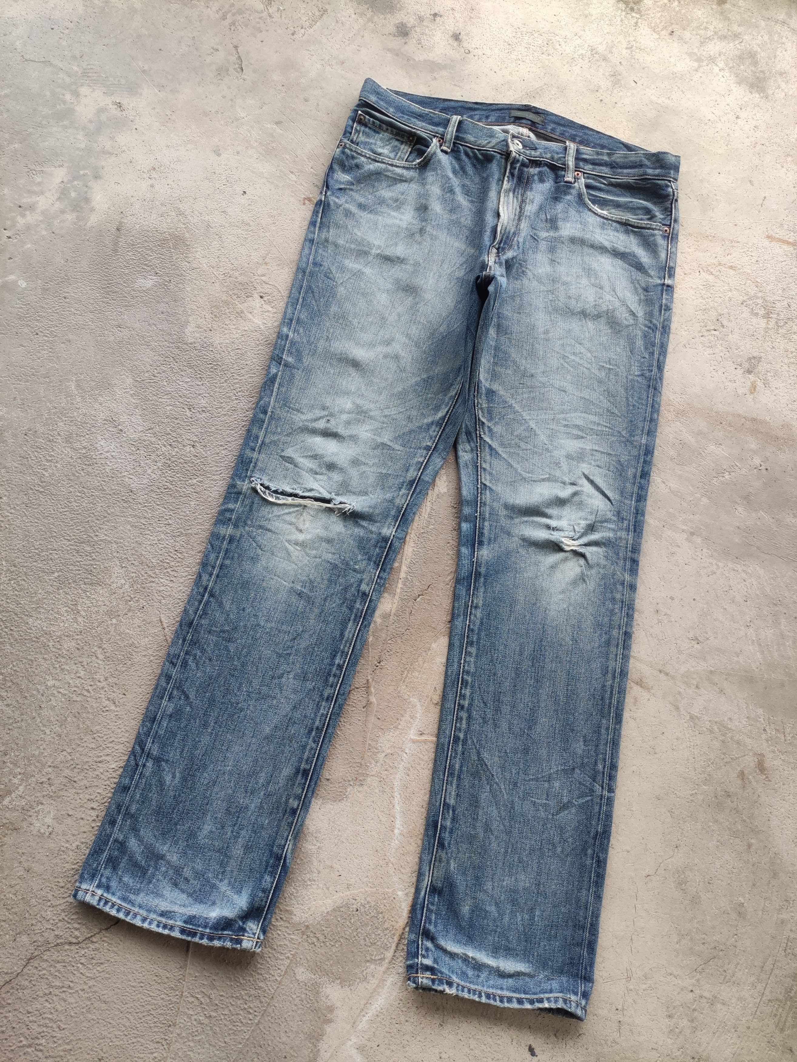 Japanese Brand Vintage Japanese Jean Distressed Faded Denim Waist 38 Size US 38 / EU 54 - 2 Thumbnail