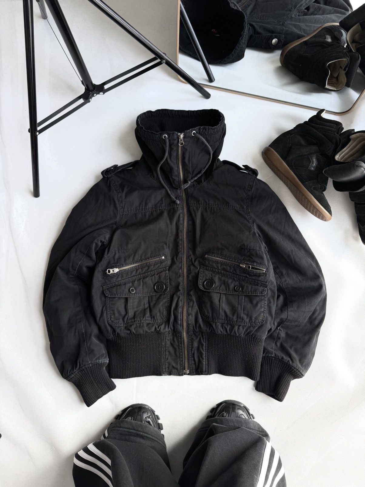 If Six Was Nine Vintage Y2K MkBomber Motorcycle Fur Collar Avantgarde Jacket Size US M / EU 48-50 / 2 - 1 Thumbnail