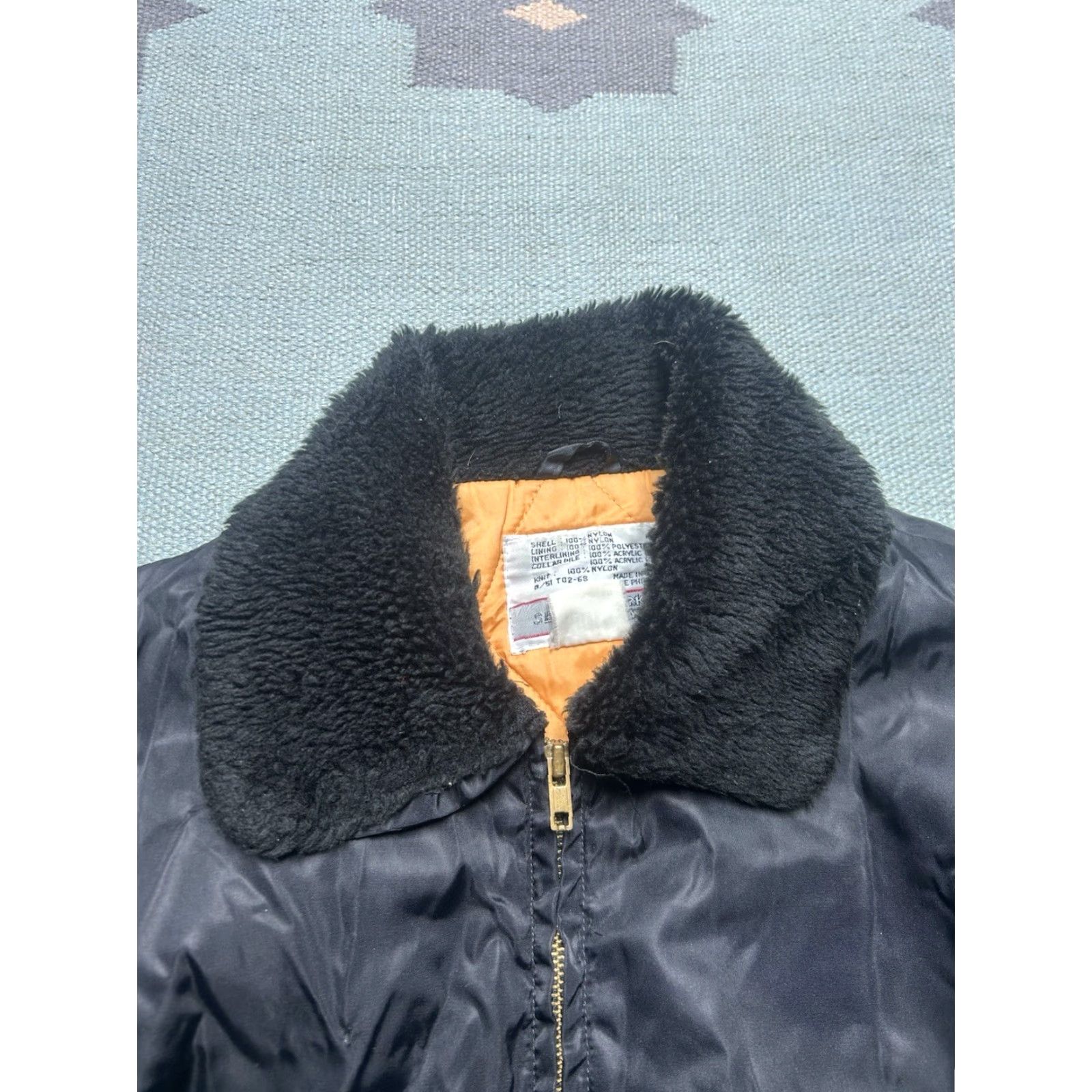 Sears VINTAGE Sears Bomber Jacket MA-1 Style Black Cropped Nylon Military Large Mens Size US L / EU 52-54 / 3 - 4 Thumbnail
