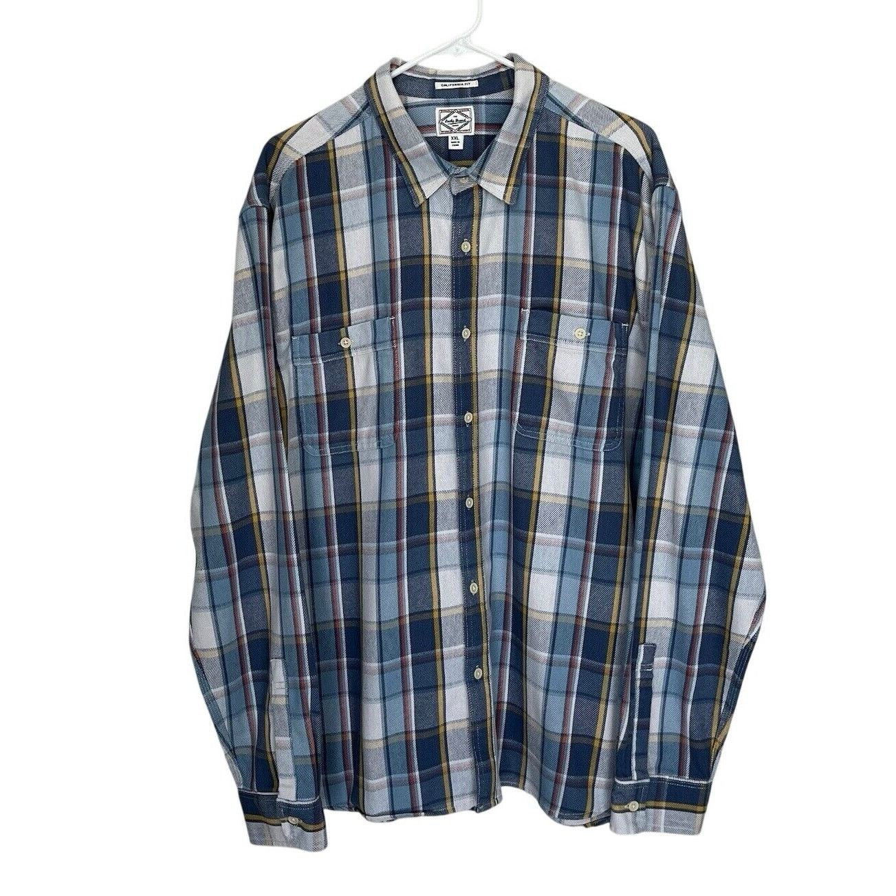 Lucky Brand Lucky Brand | Blue Plaid California Fit Button Shirt Shacket Size US XXL / EU 58 / 5 - 1 Thumbnail
