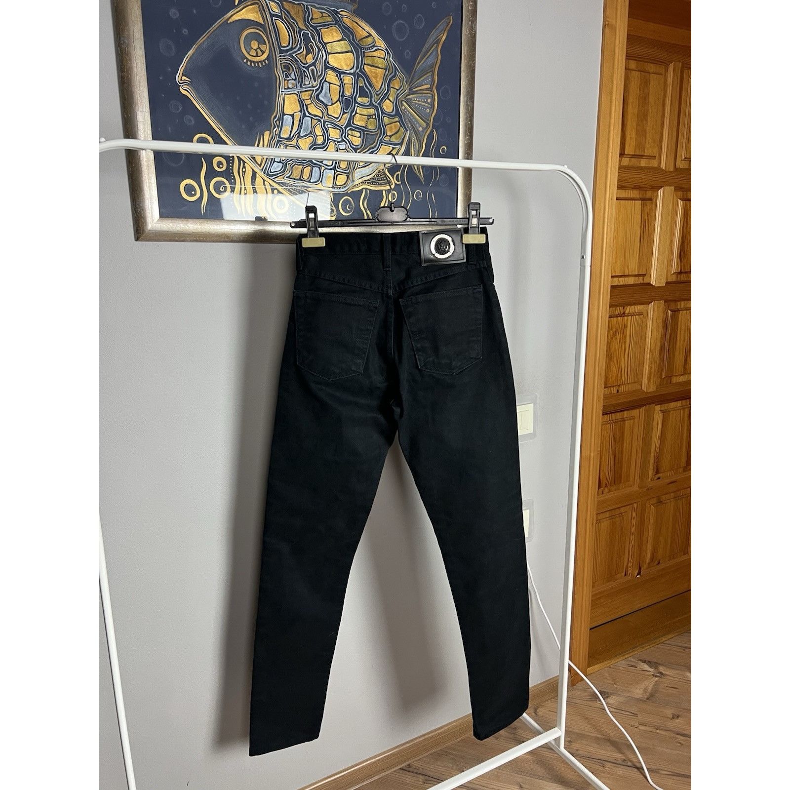 Versace Jeans Couture MINT! Versace Big Logo Vtg Women`s Moms Black Oversized Jean Size 26" / US 2 / IT 38 - 8 Thumbnail