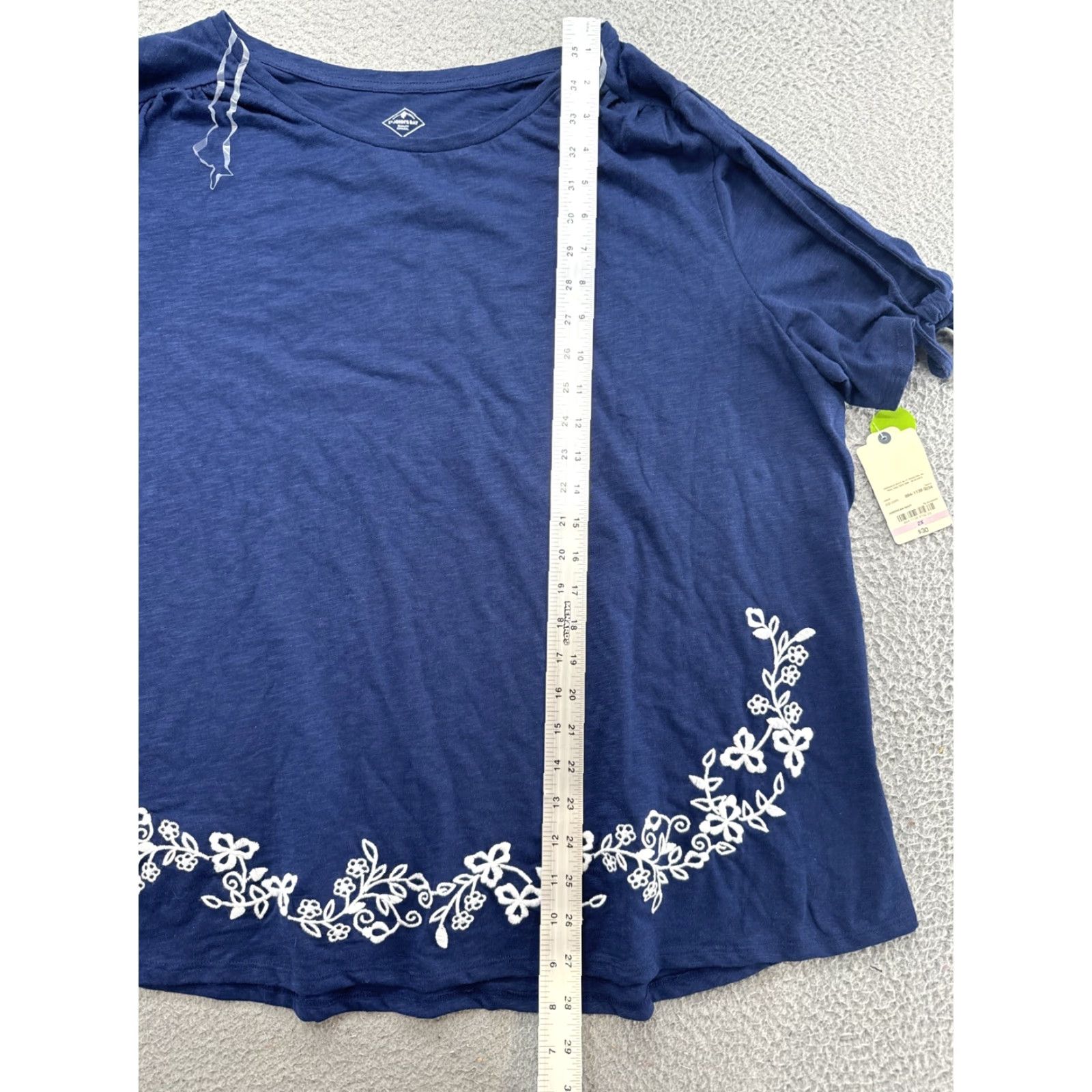 Vintage St. John's Bay T-Shirt Women’s Plus Size 2X Embroidered Floral Short Sleeve NEW Size XXL / US 16-18 / IT 52-54 - 7 Thumbnail