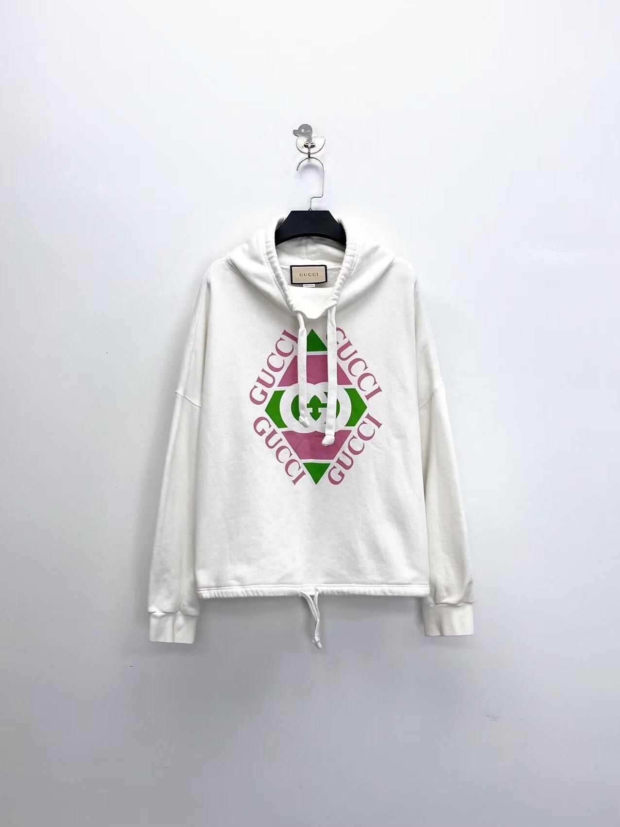 Gucci gucci white logo graphic hoodie Size M / US 6-8 / IT 42-44 - 1 Thumbnail