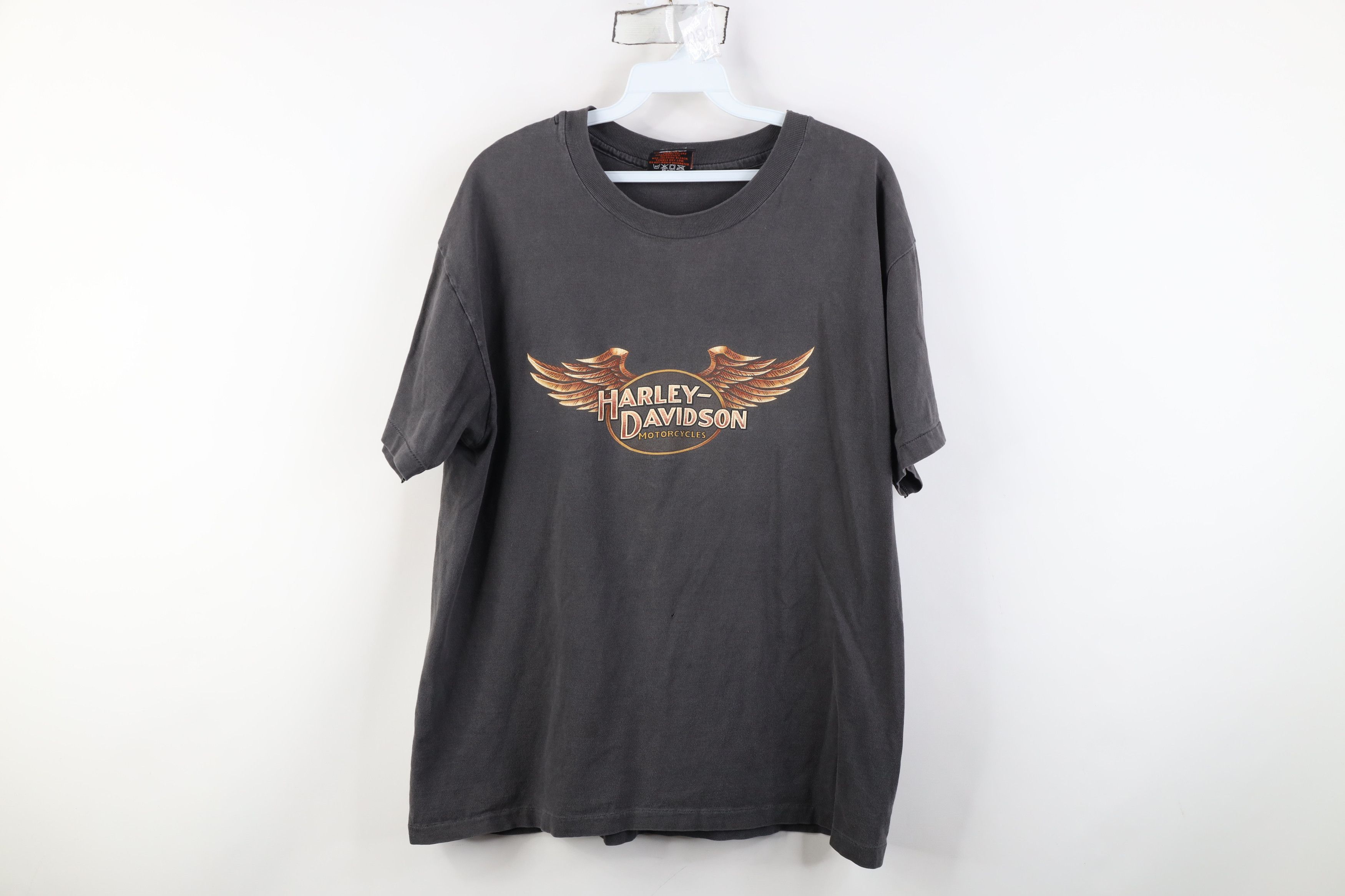 Vintage 90s Harley Davidson Spell Eagle Wings T-Shirt USA