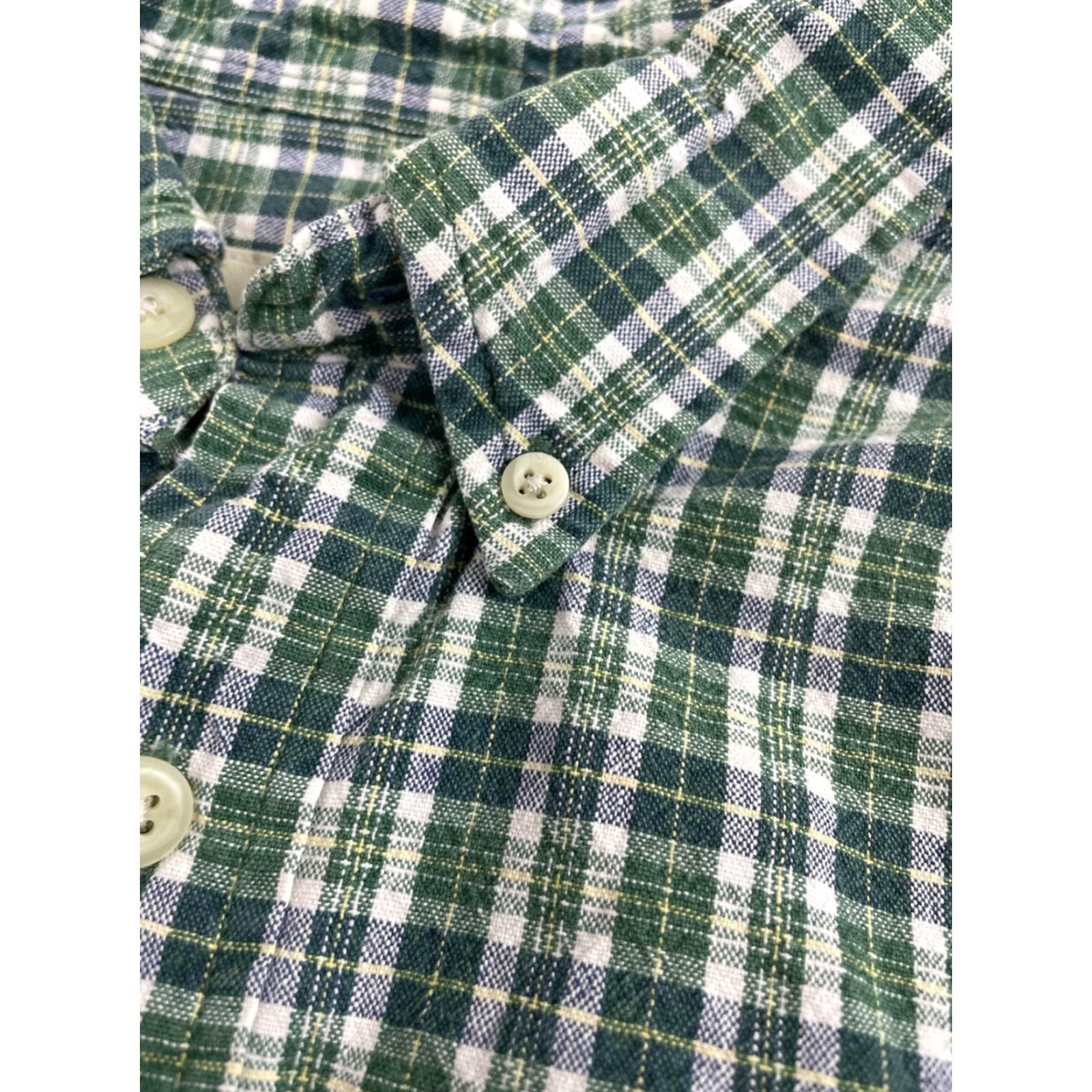 Eddie Bauer Eddie Bauer Shirt Men's Large Blue Green White Plaid Button Down Button-Up Long Sleeve Ox, Regular Fit, Cotton, Classic Theme, Mens Size US XL / EU 56 / 4 - 5 Thumbnail