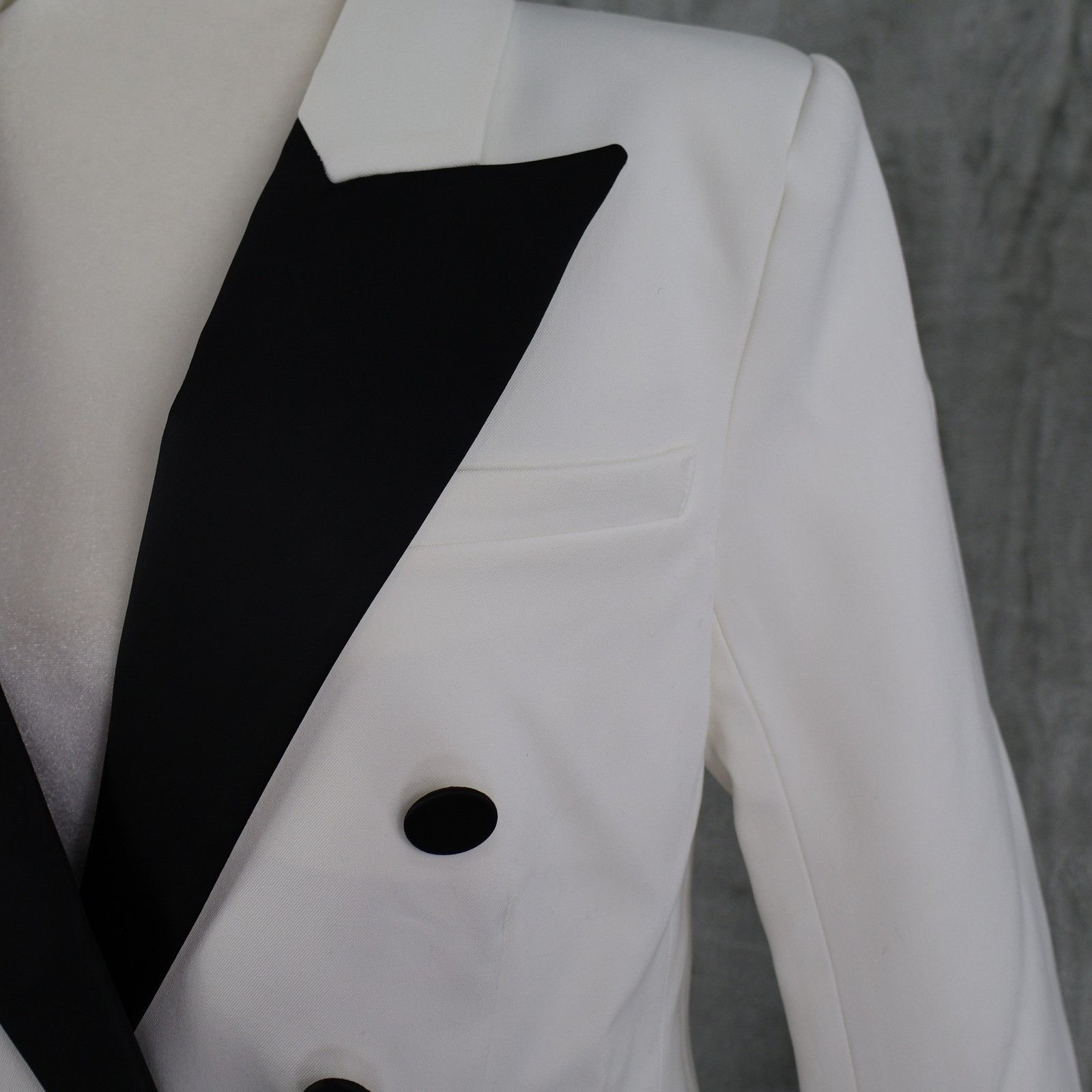 L'AGENCE L'AGENCE Double Breasted Blazer Women 6 White Black Tuxedo Size M / US 6-8 / IT 42-44 - 8 Thumbnail